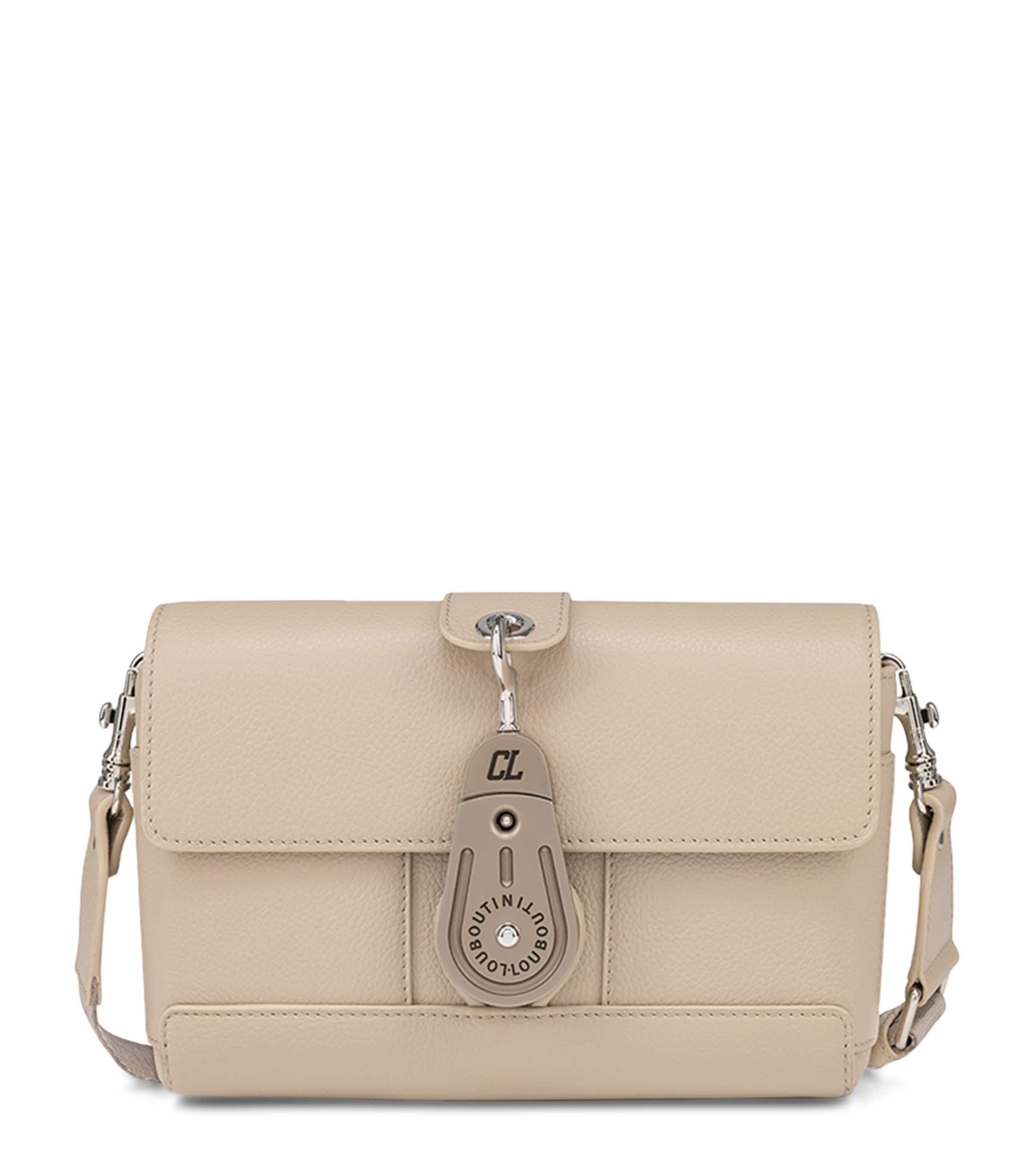 Shop Christian Louboutin Groovy Leather Cross-body Bag In Beige