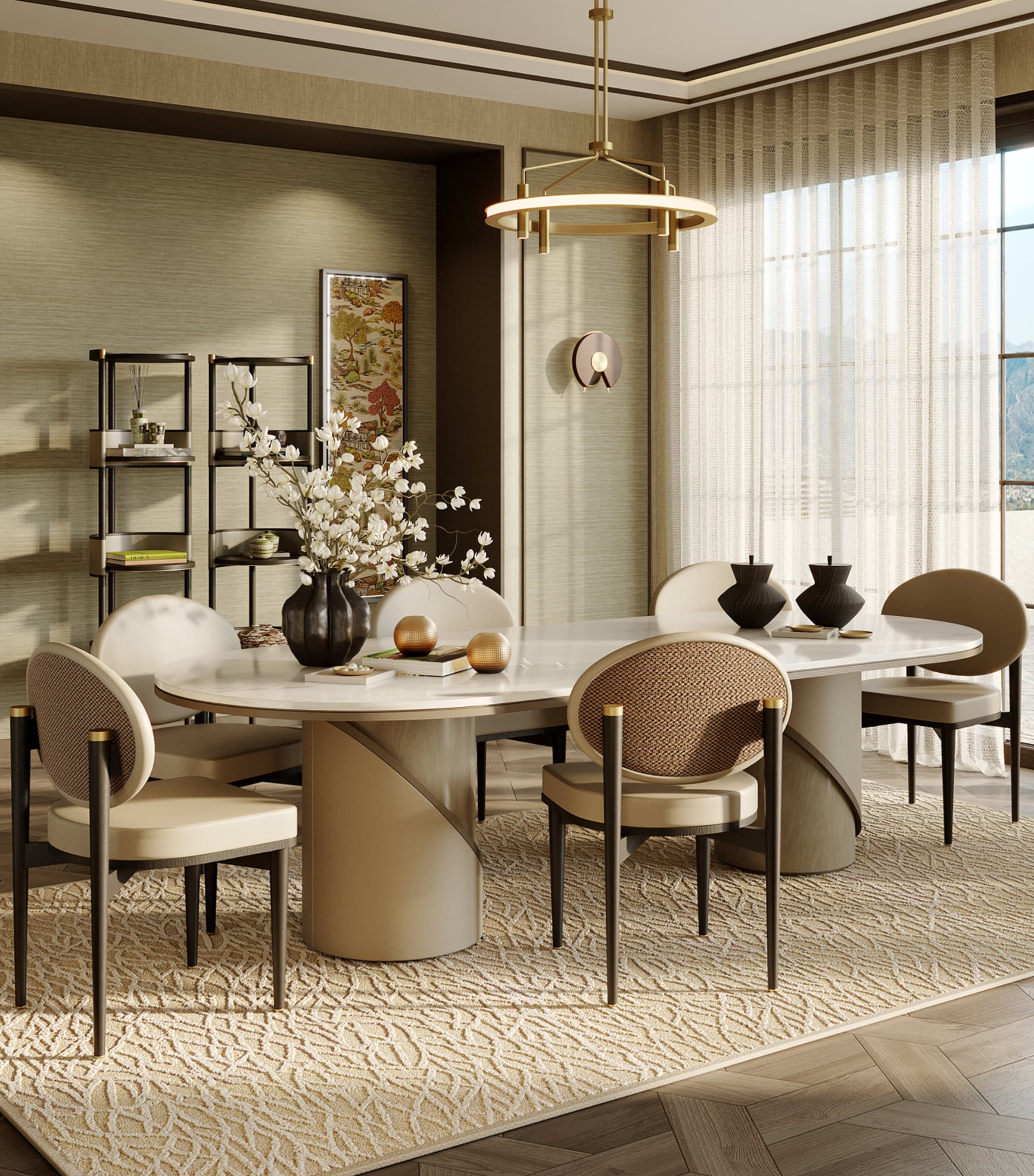 Frato Wood Tbilisi Dining Table Grey Image 2