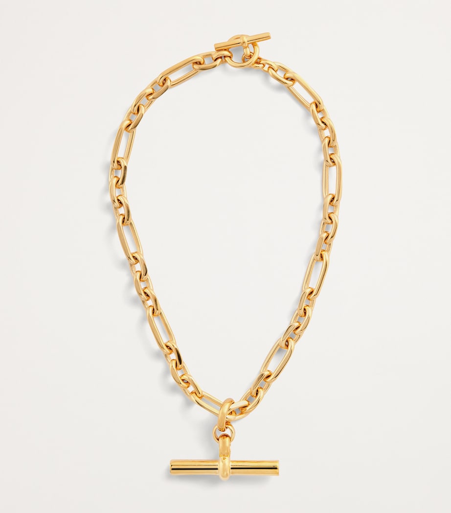 TILLY SVEAAS Gold-Plated T-Bar Watch Chain Necklace Gold Image 3