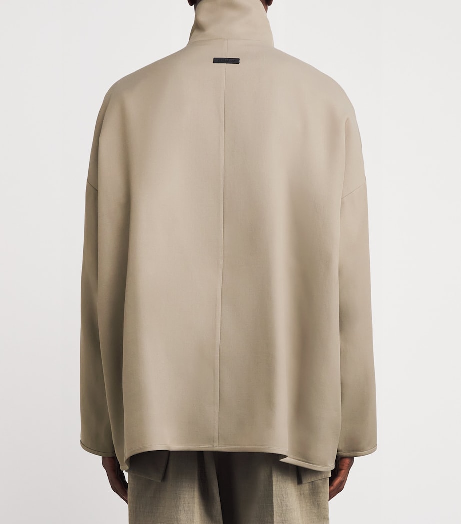 Virgin Wool-Blend High-Neck Jacket DUSTY BEIGE Image 4