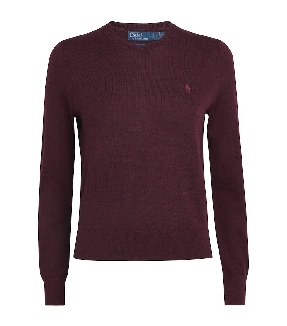 Wool Crew-Neck Sweater AGED WINE HEATHER Image 1