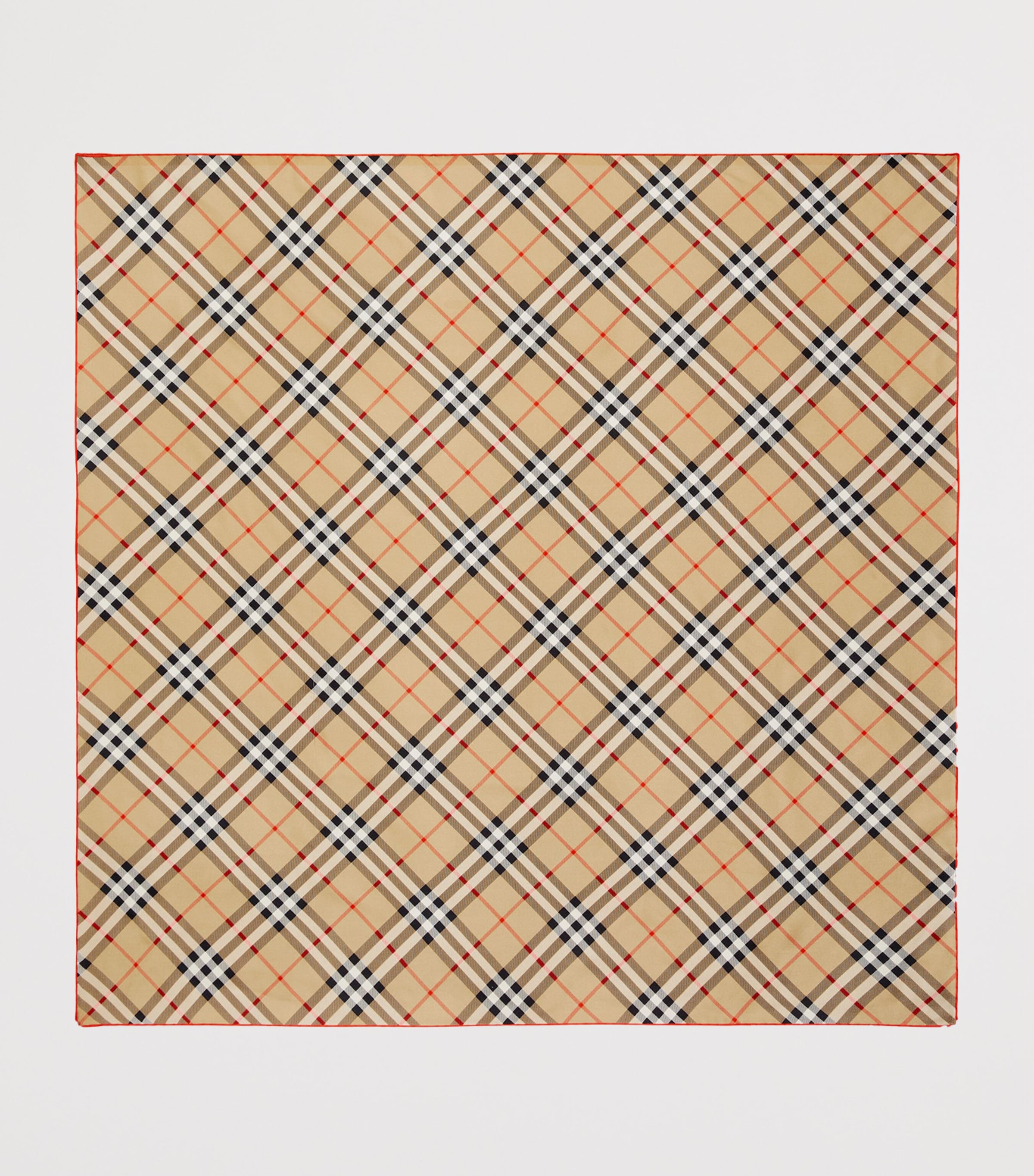 Silk Check Scarf SAND Image 3