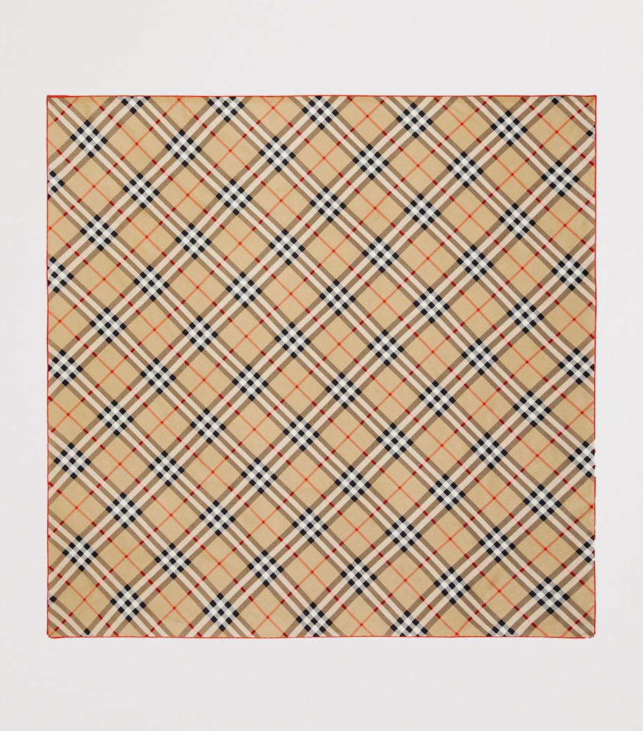 Silk Check Scarf SAND Image 3