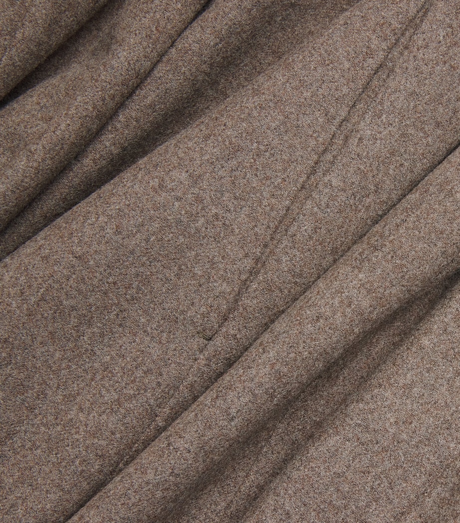 Stretch Wool Flared Maxi Skirt HAZELNUT BROWN Image 5