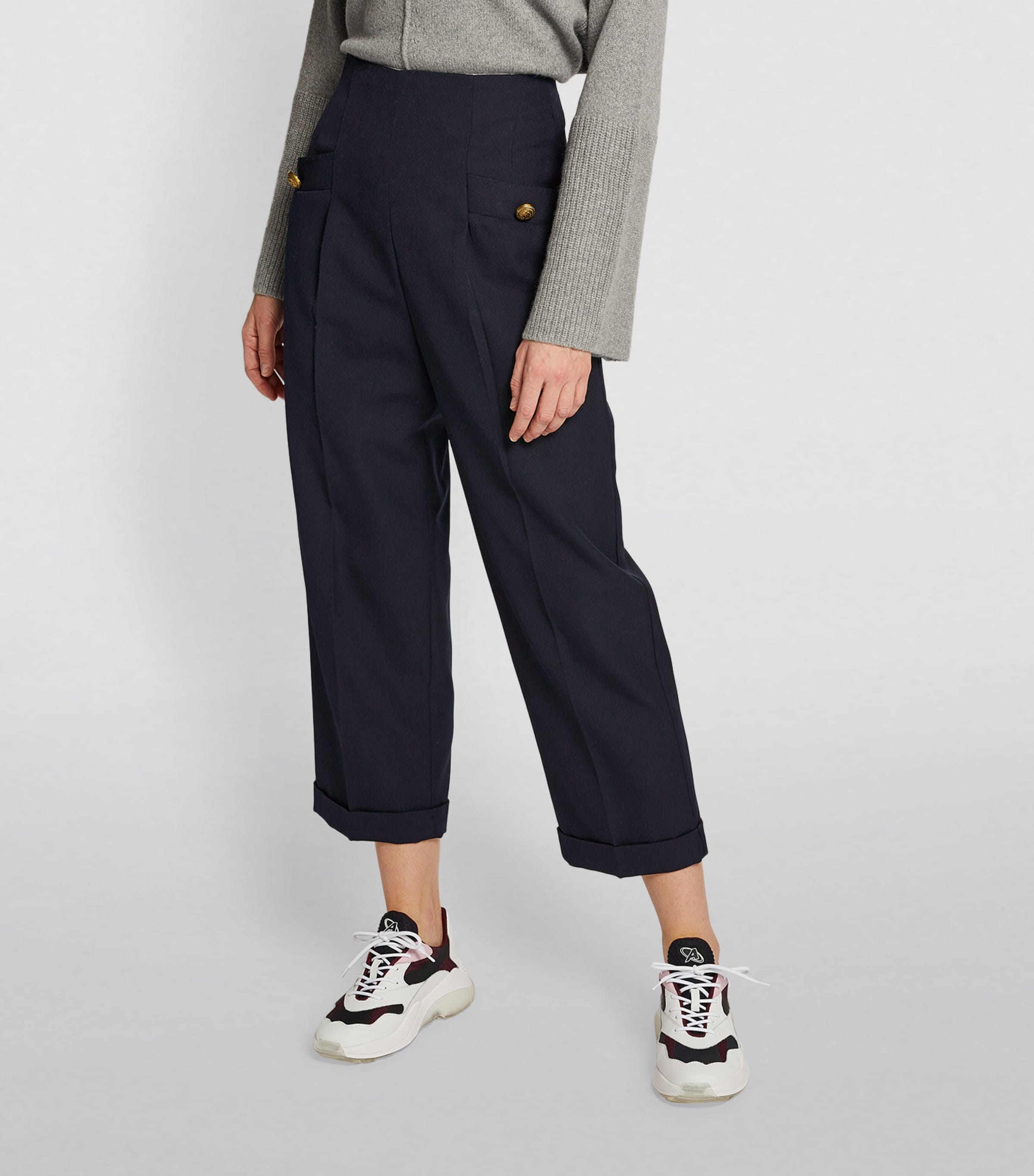 Wool-Blend Trousers NAVY BLUE Image 3