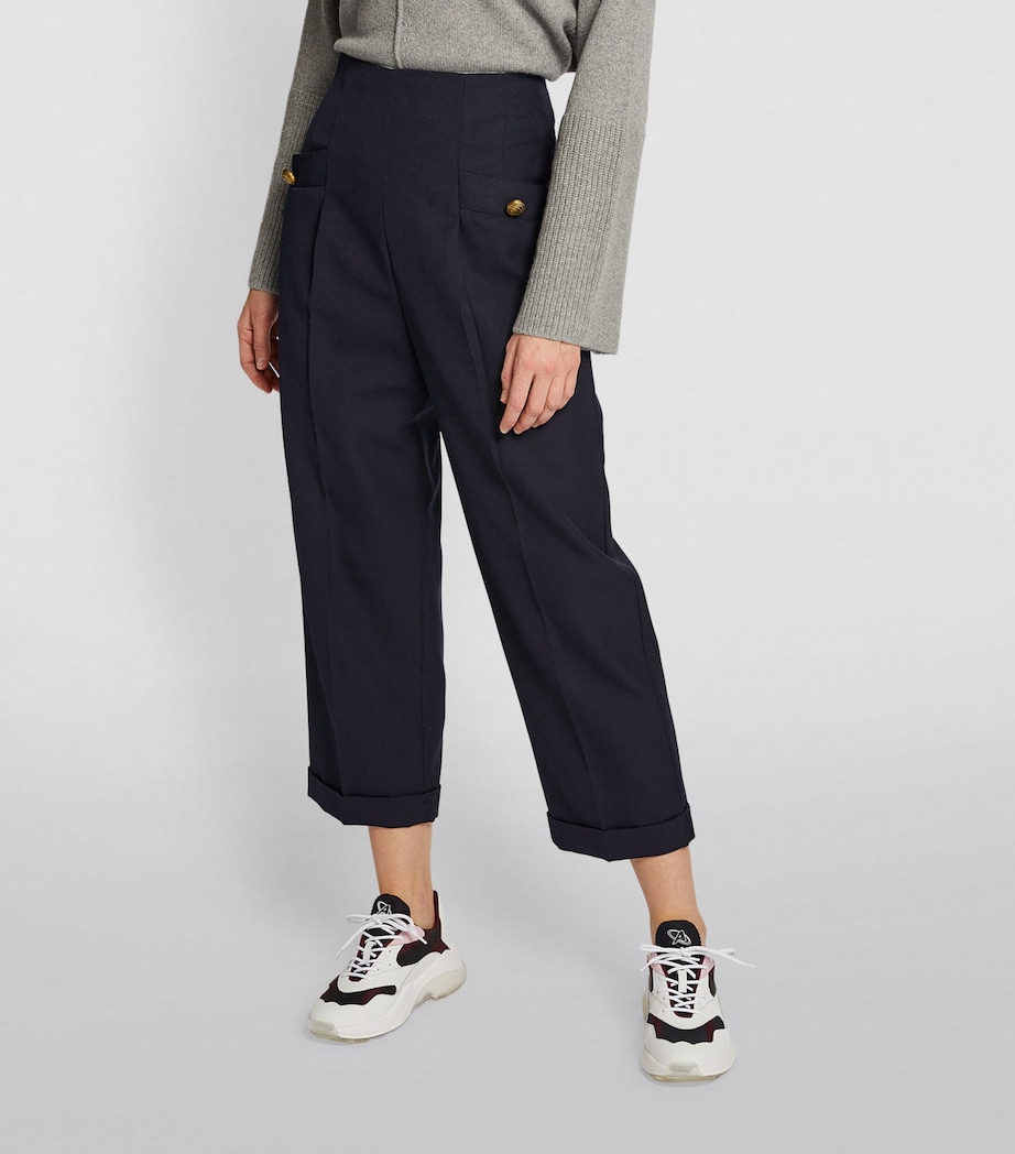 Wool-Blend Trousers NAVY BLUE Image 3
