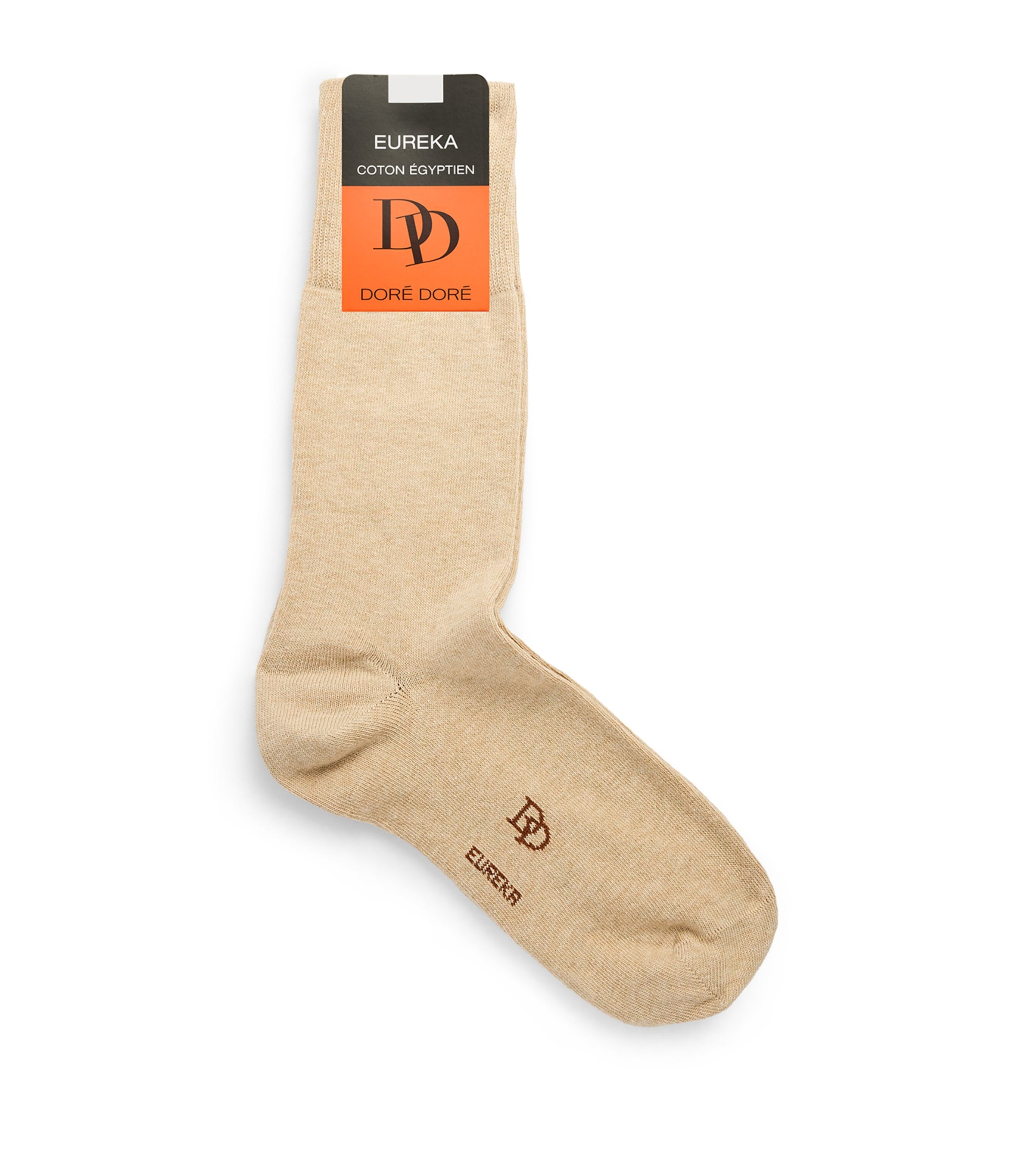 Doré Doré Mens Egyptian Cotton-Blend Eureka Socks Sable Image 1