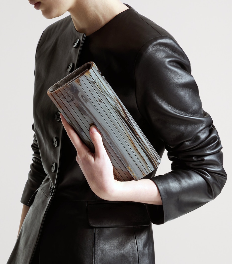 Jimmy Choo Sweetie Panelled Clutch Bag Grey Mix Image 2