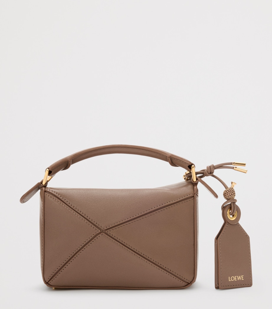 Mini Leather Puzzle Top-Handle Bag TAUPE Image 5