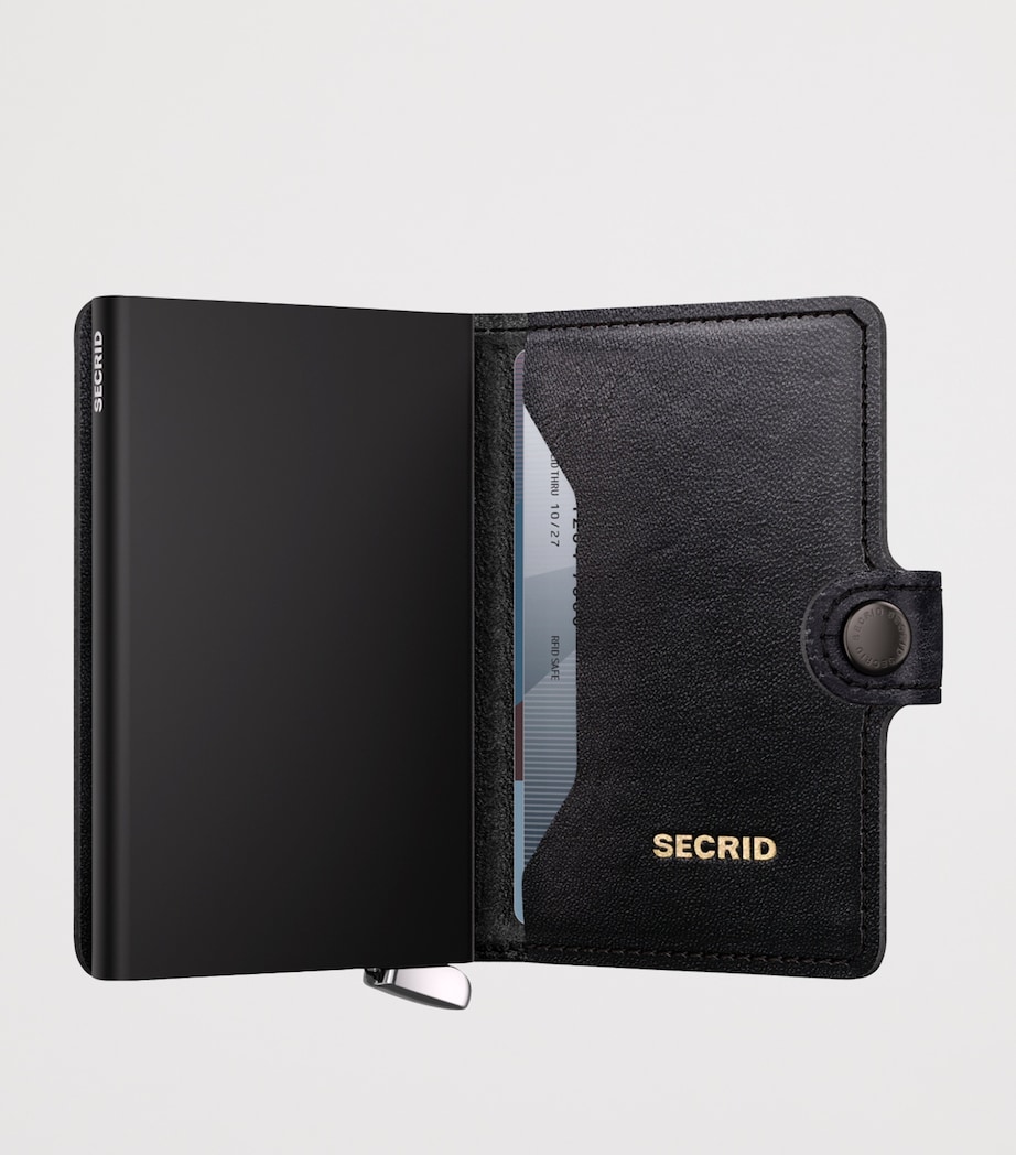 Leather Embossed Lines Miniwallet BLACK Image 2