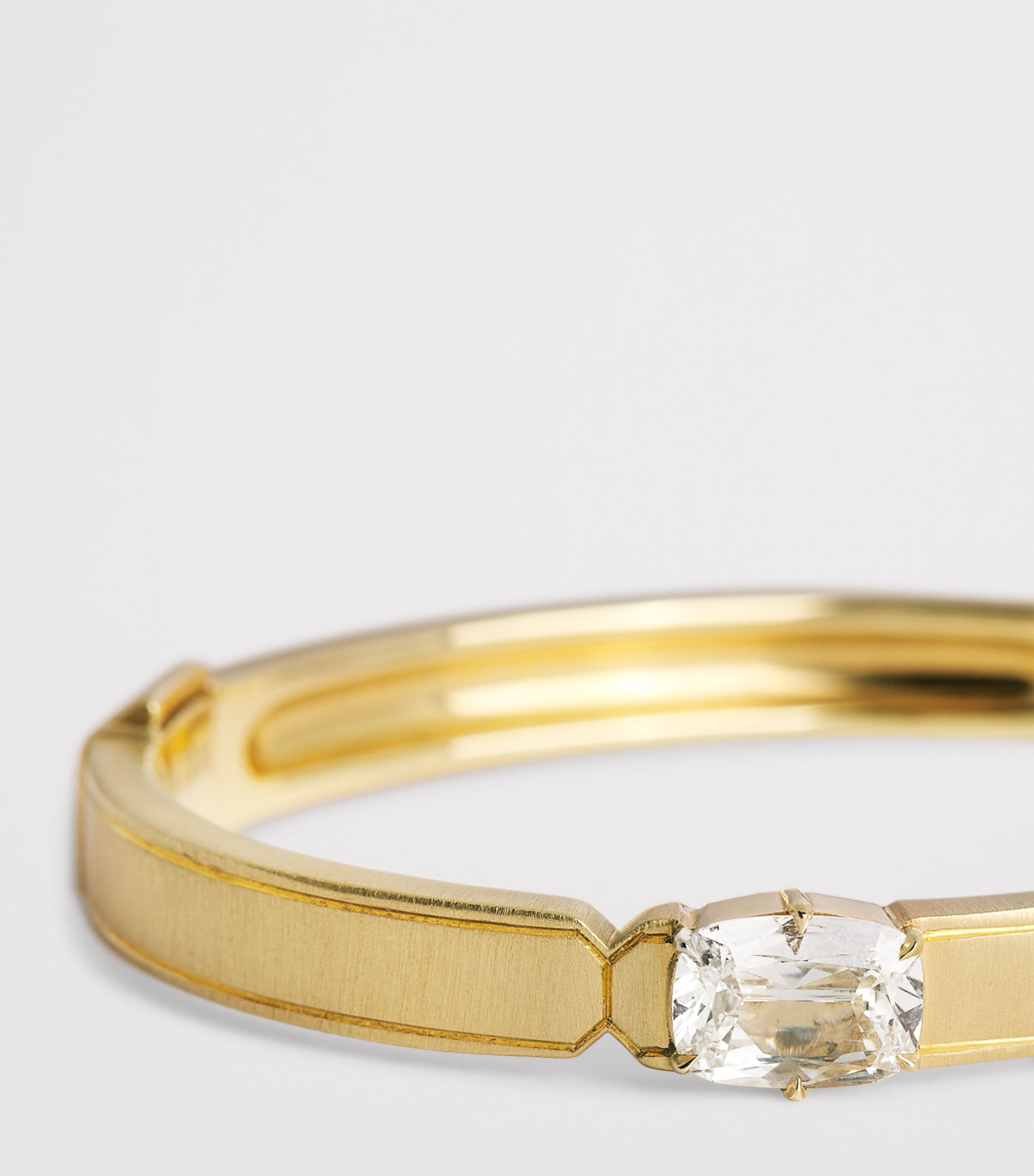 Small Yellow Gold and Diamond One of a Kind Billie Bangle YELLOW GOLD Image 4