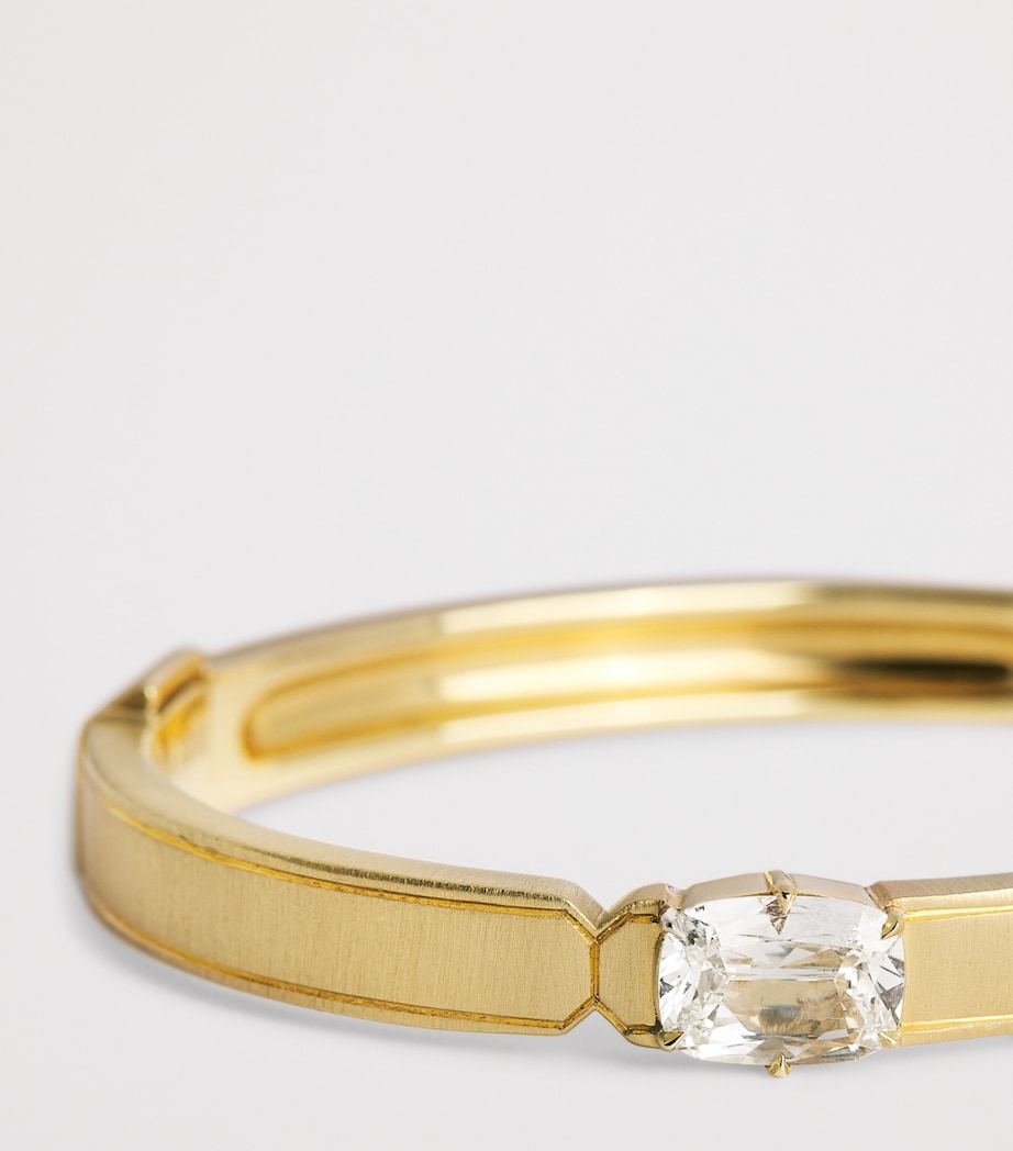 Small Yellow Gold and Diamond One of a Kind Billie Bangle YELLOW GOLD Image 4
