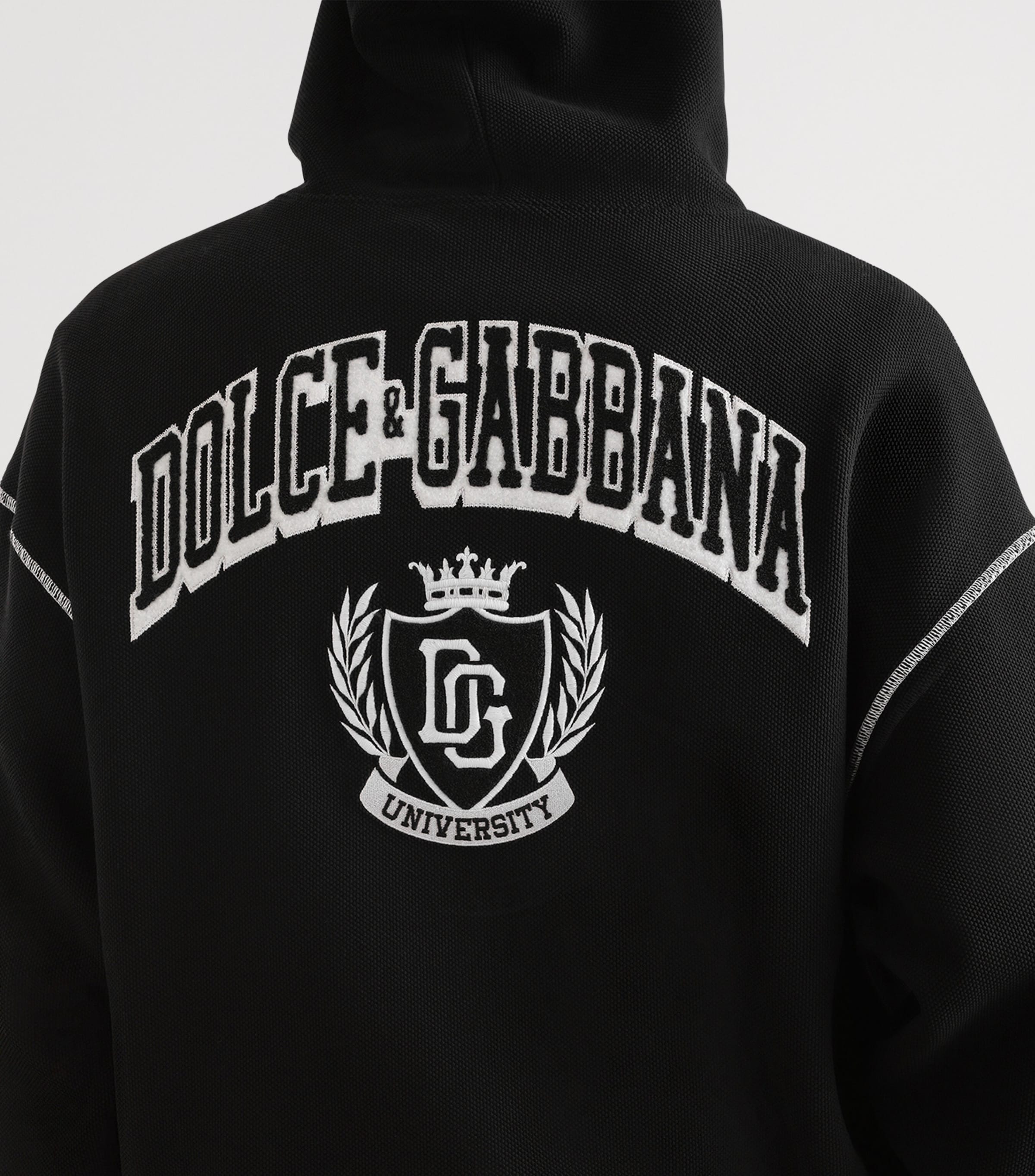 Contrast Stitch Logo Hoodie N0000-BLACK Image 4