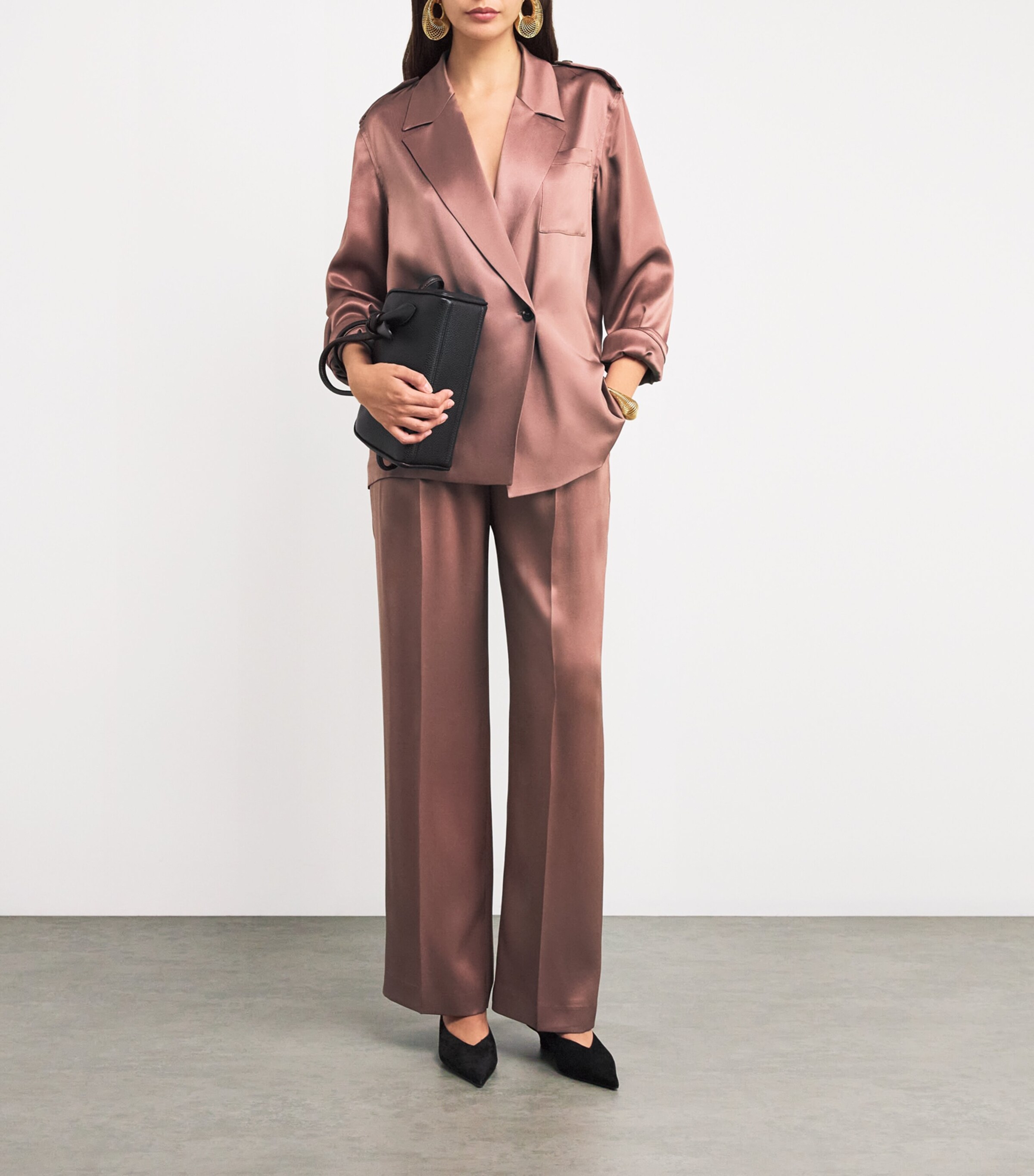 Silk Double-Breasted Blazer MUV165 MAUVE Image 2