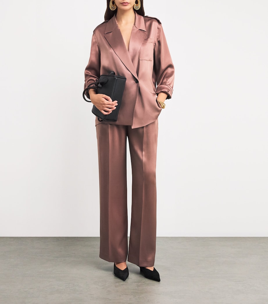 Silk Double-Breasted Blazer MUV165 MAUVE Image 2