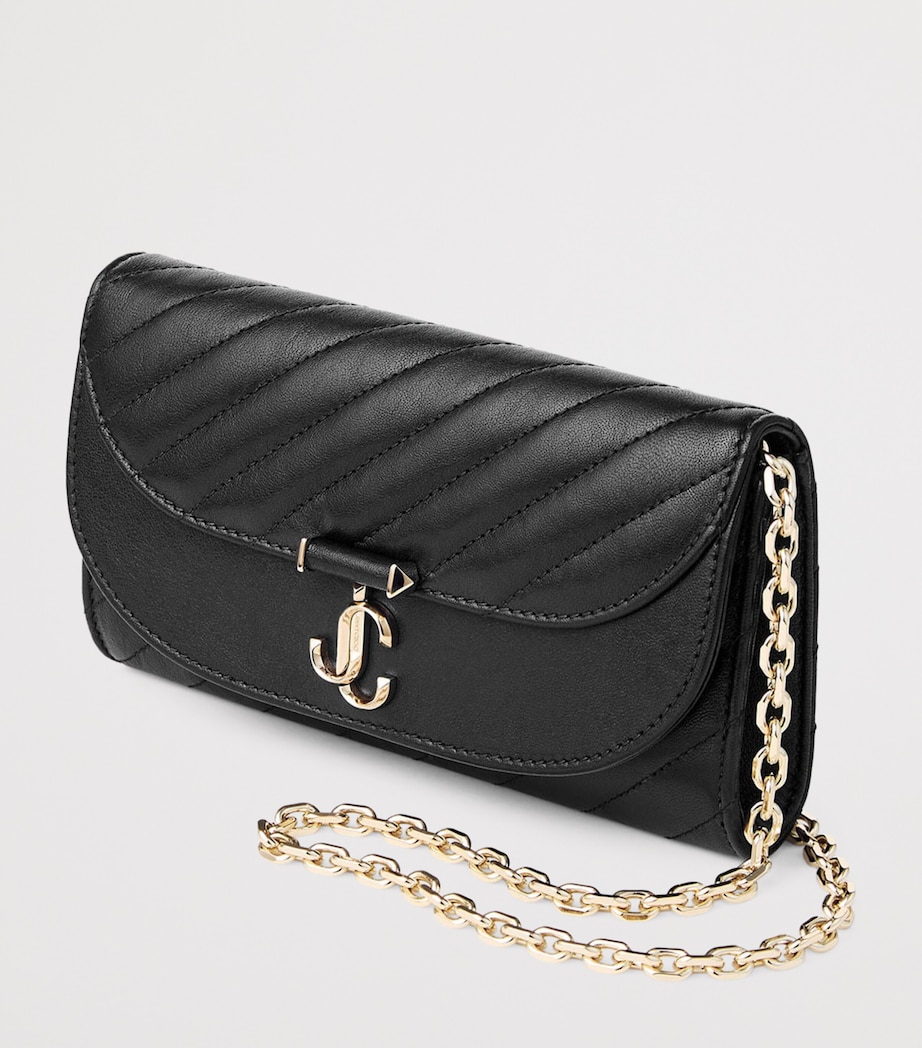 Jimmy Choo Quilted Leather Curve Chain Wallet Black/shiny Gold Image 2