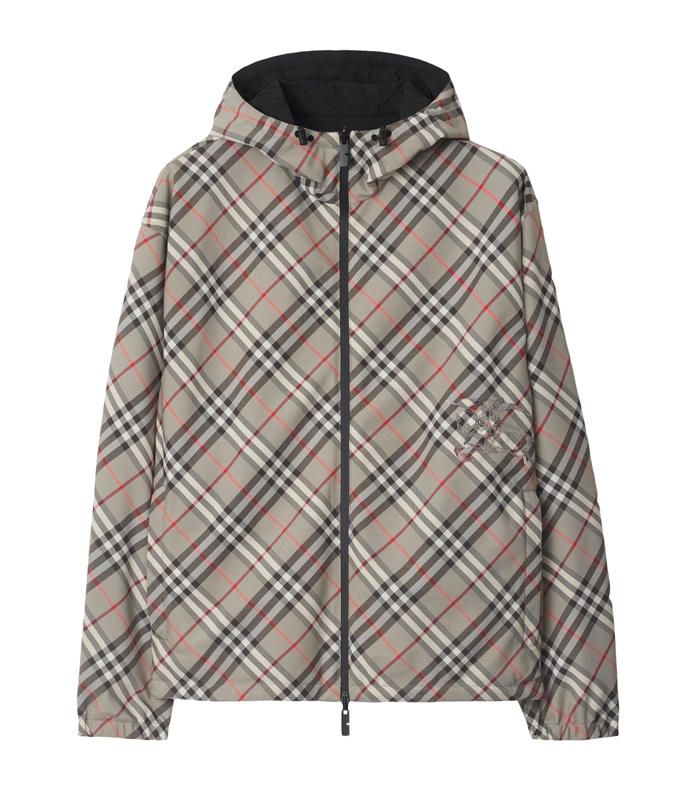 Burberry Trafford Reversible Windbreaker Jacket In Gray