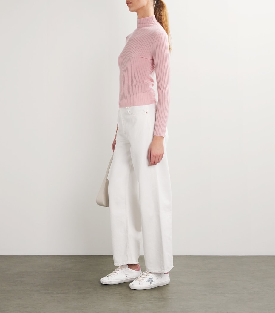 Leather Croc-Embossed Super-Star Sneakers PINK COMB Image 5