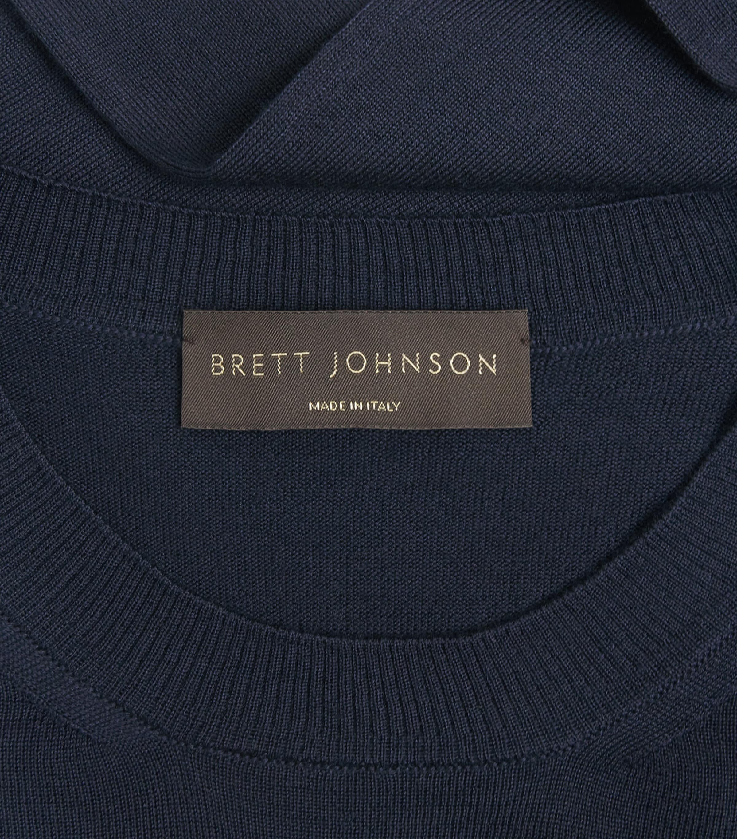 Brett Johnson Mens Cashmere-Silk T-Shirt Navy Image 6