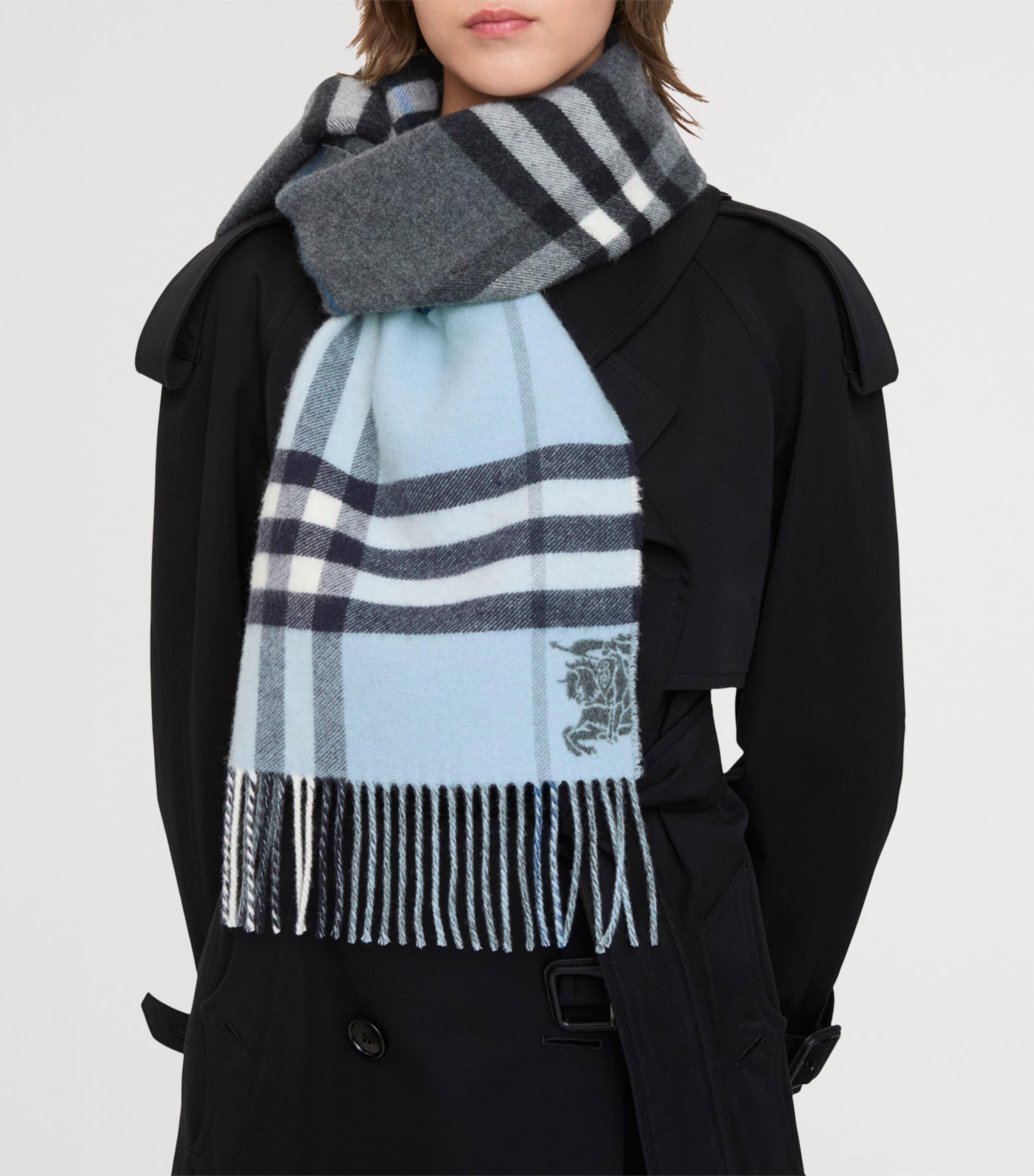 Cashmere Contrast Check Scarf MARLBOROUGH/BANK Image 6