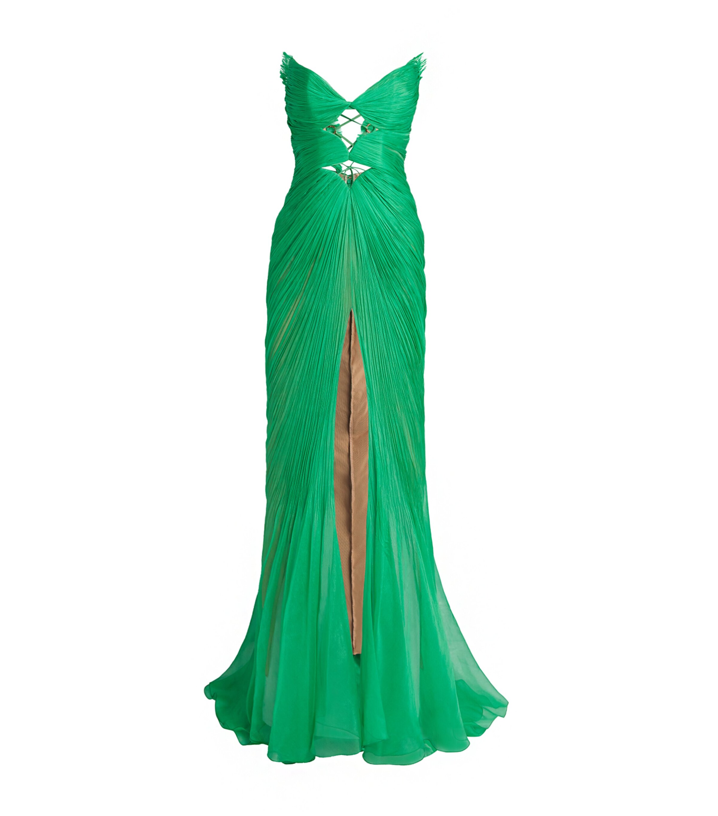 Maria Lucia Hohan Womens Silk Cassiopeia Gown Smarald Image 1