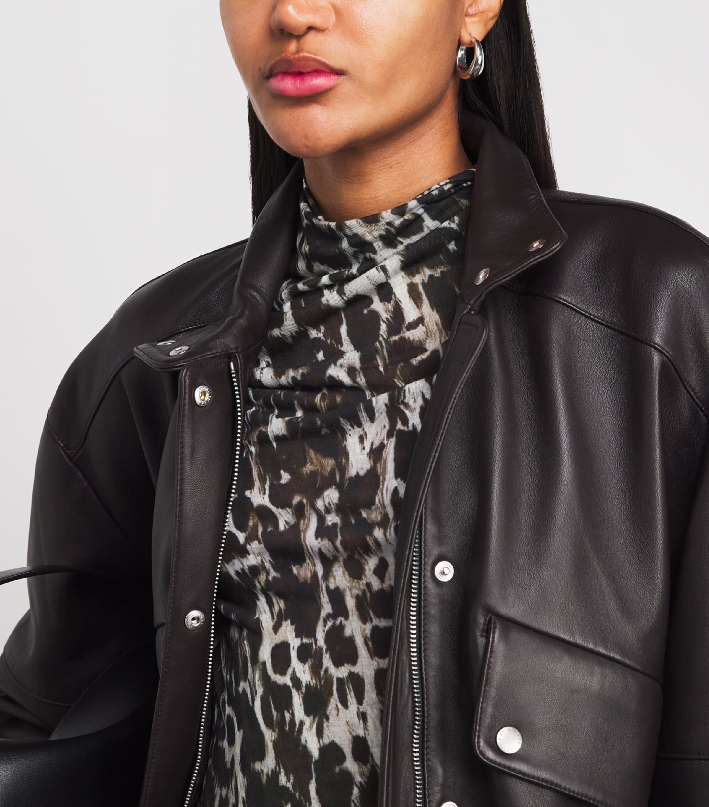 Leopard Print Plumage Top CHC PLUMGE PRNT D80 Image 6