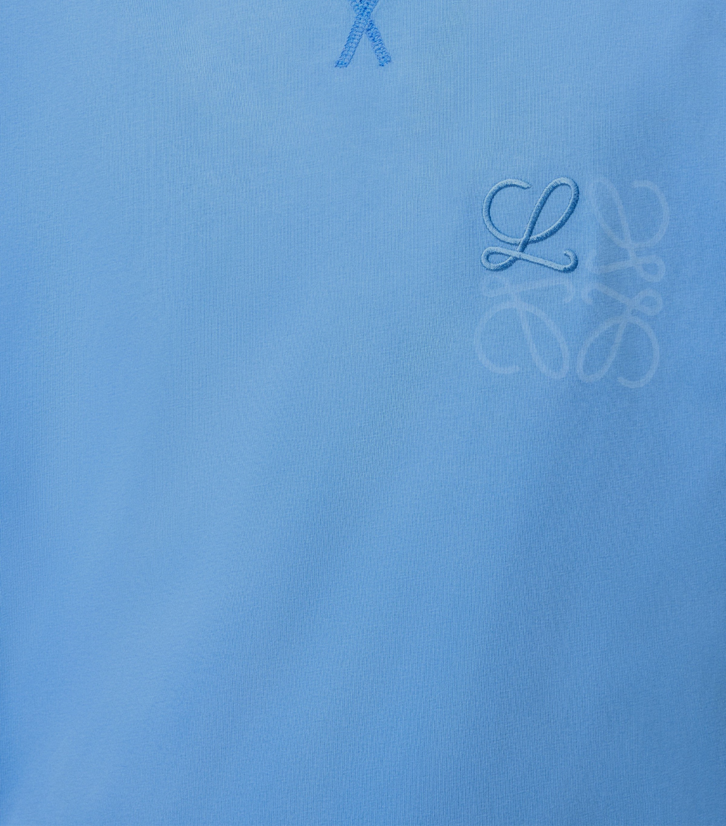 LOEWE Mens Cotton-Blend Anagram T-Shirt Blue Image 5