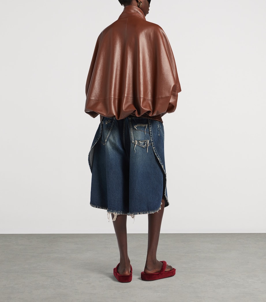 Balenciaga Womens Tulip Denim Shorts Image 3