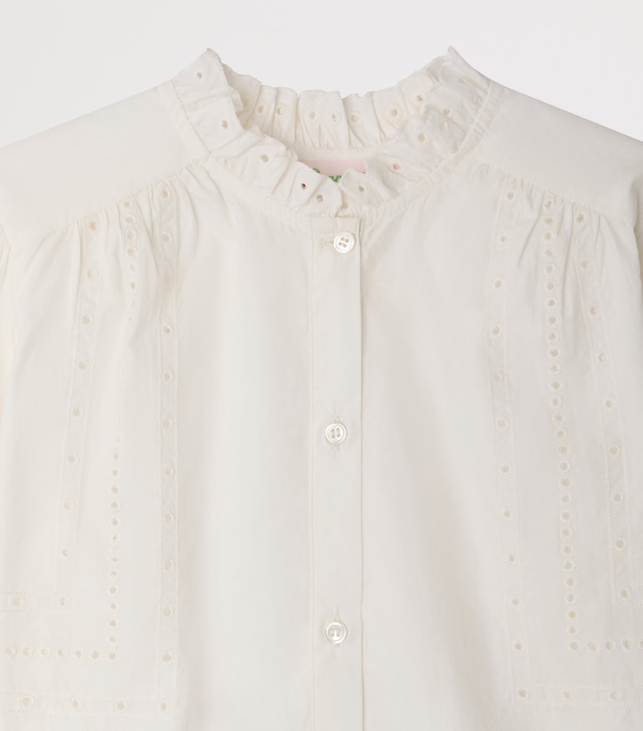 Bonpoint Cotton Broderie Anglaise Blouse (10-14 Years) Upb Blanc Lait Image 3