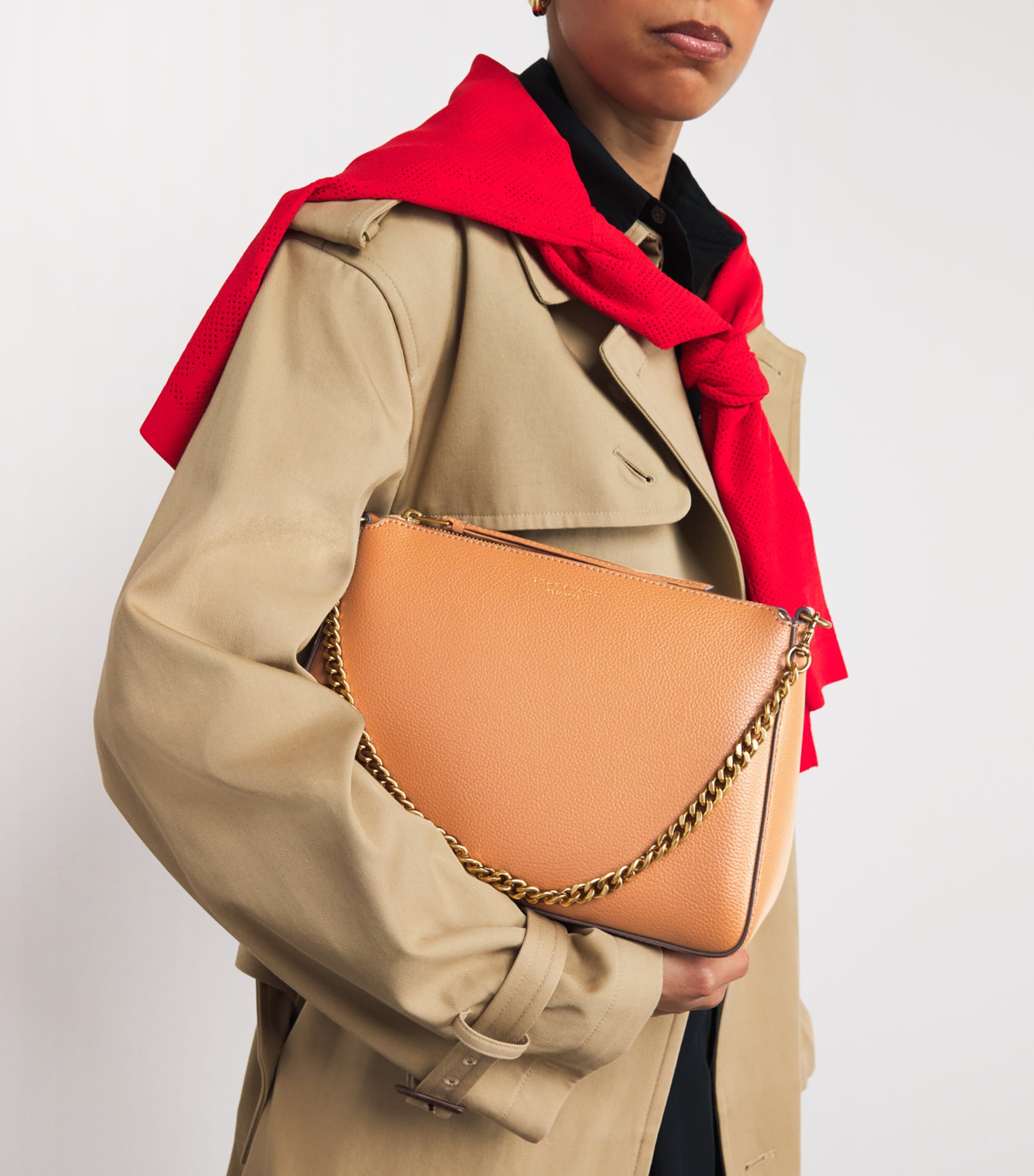 Leather Perry Shoulder Bag 200 AUTUMN BROWN Image 5