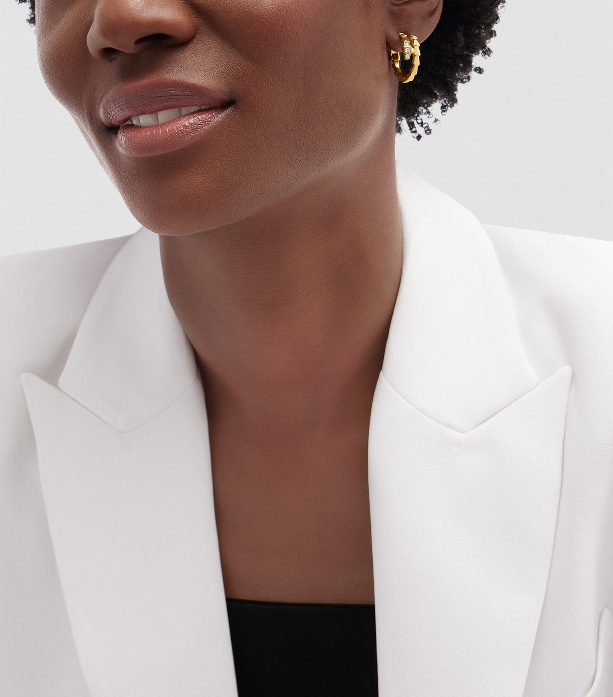 Yellow Gold and Diamond Serpenti Viper Hoop Earrings YELLOW GOLD Image 4