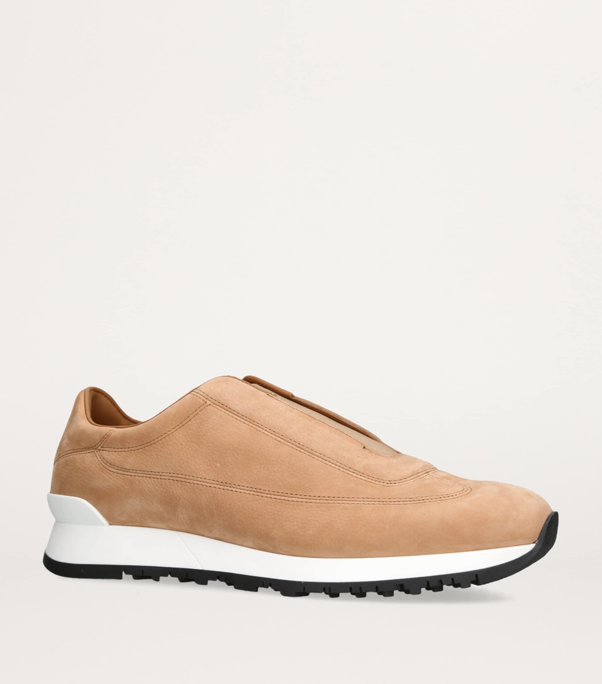 John Lobb Nubuck Leather Lift Slip-On Sneakers Tan Image 3