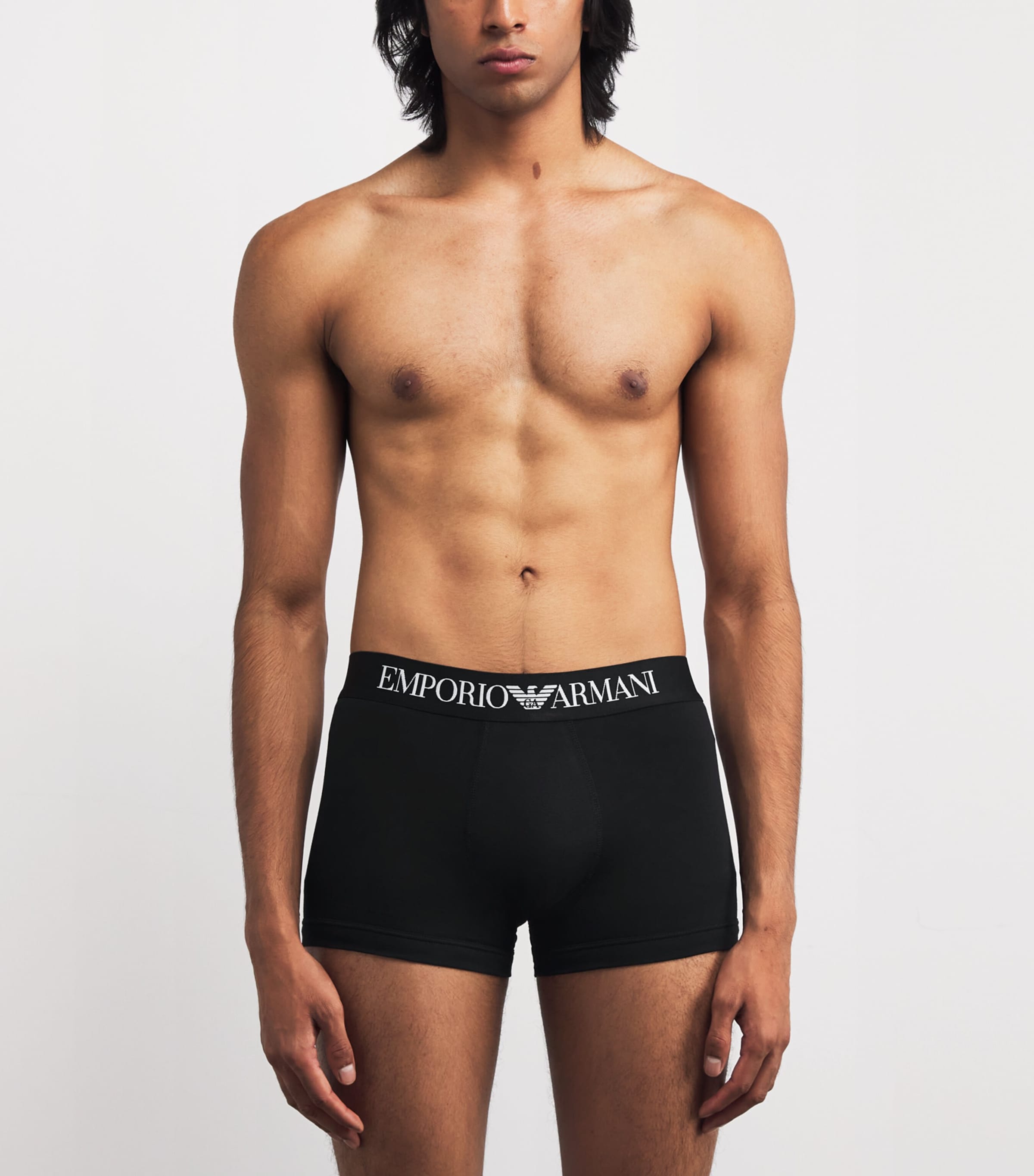 Stretch-Cotton Logo Trunks UC001 BLACK Image 2