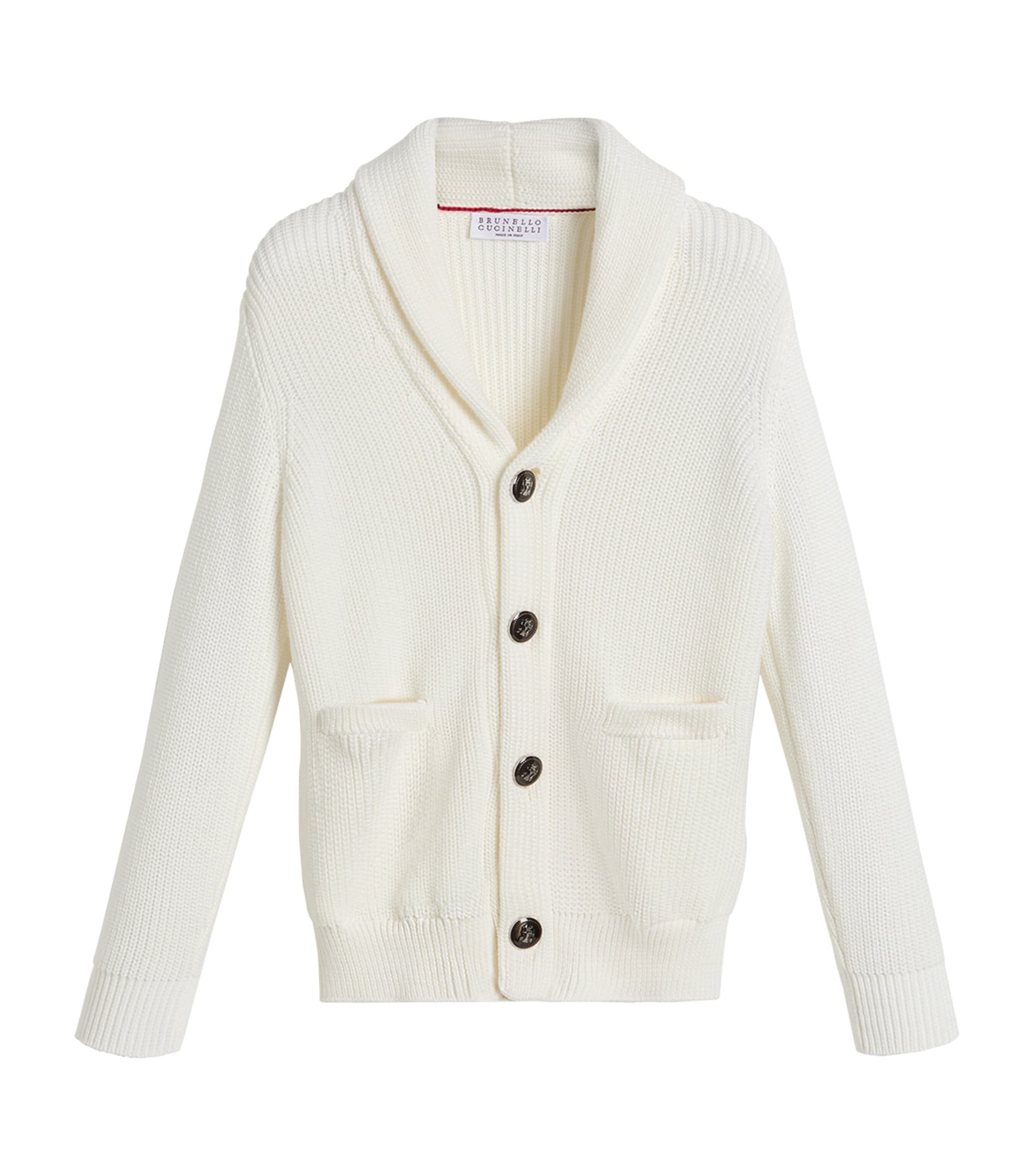 Brunello Cucinelli Cotton Cardigan In White