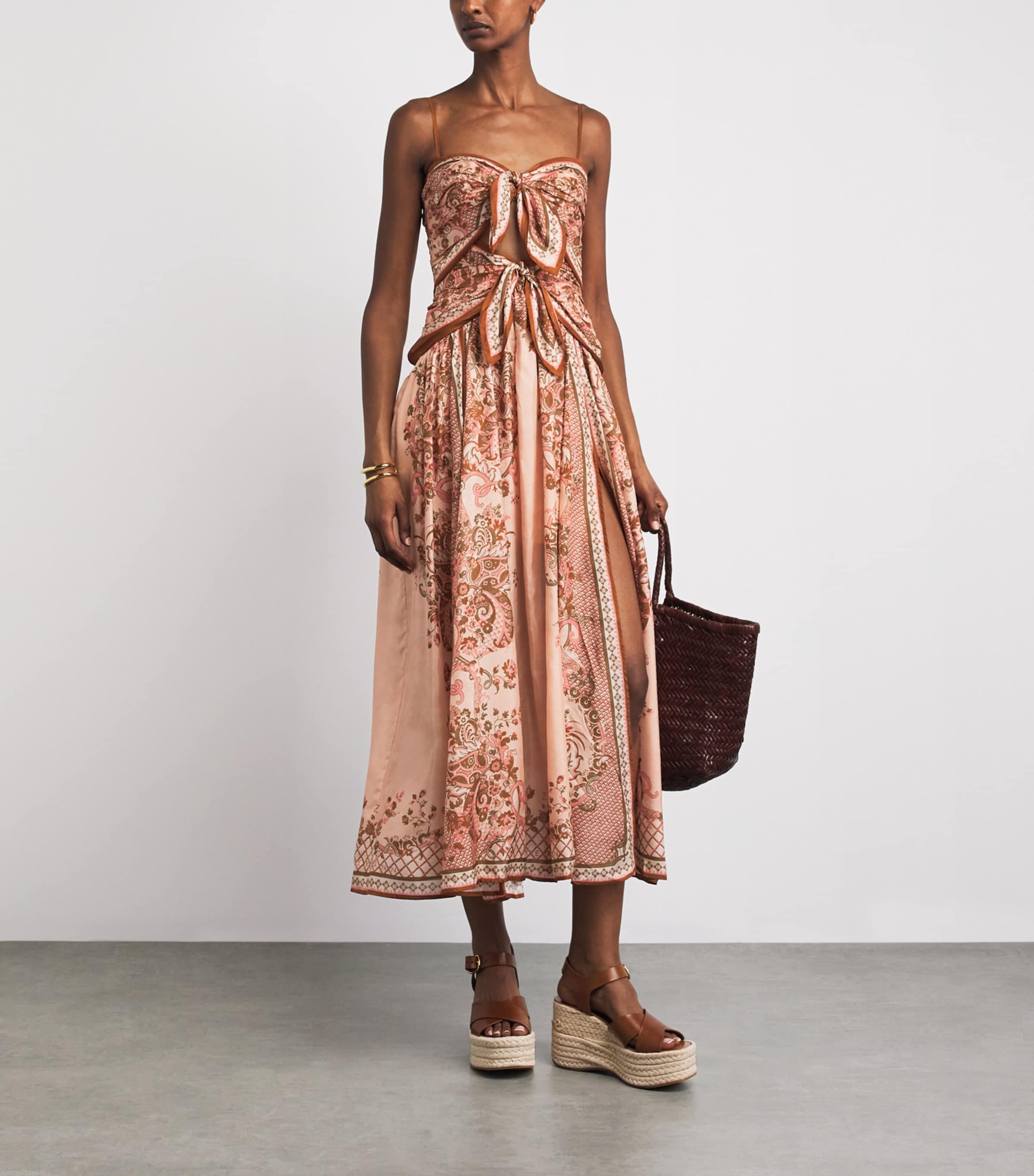 Zimmermann Womens Silk Paisley Aster Midi Dress Ppsfl Pink Psly Flrl Image 2