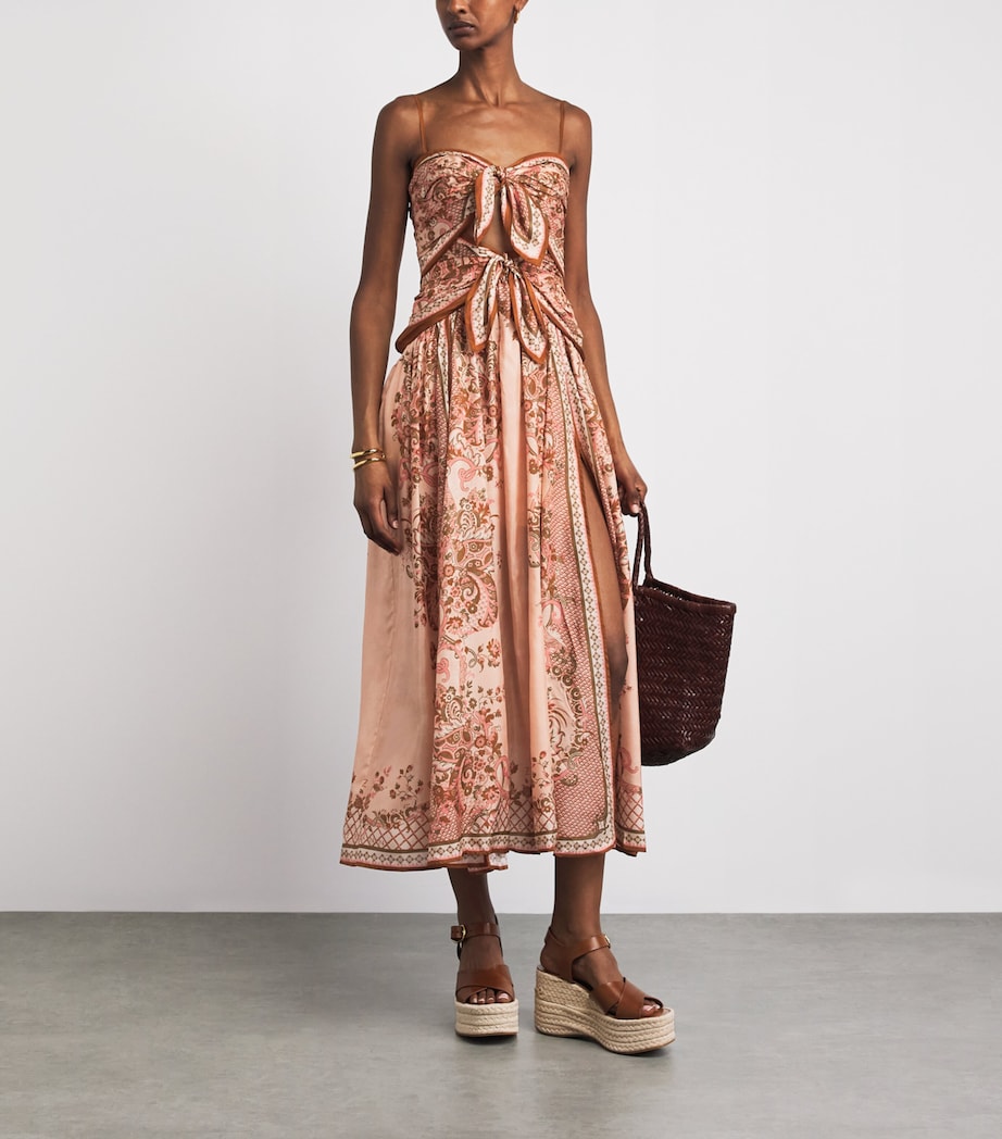 Zimmermann Womens Silk Paisley Aster Midi Dress Ppsfl Pink Psly Flrl Image 2