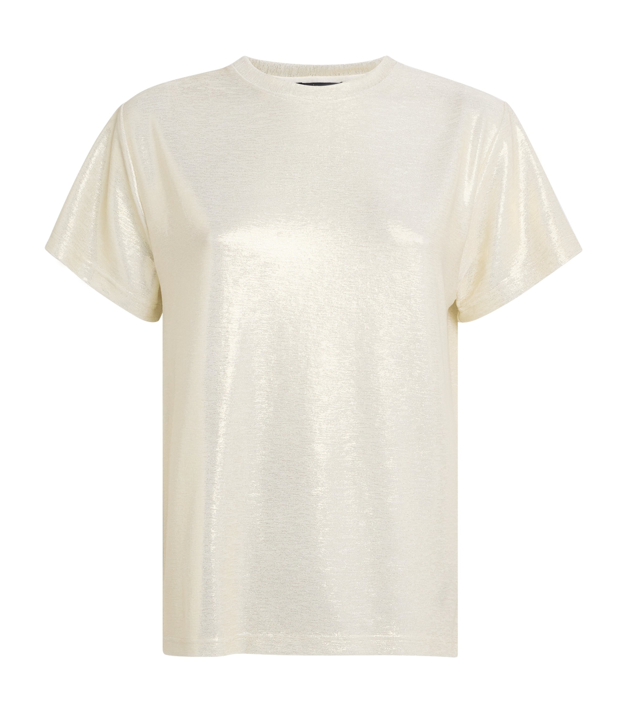 Maje Lamé T-shirt In Gold