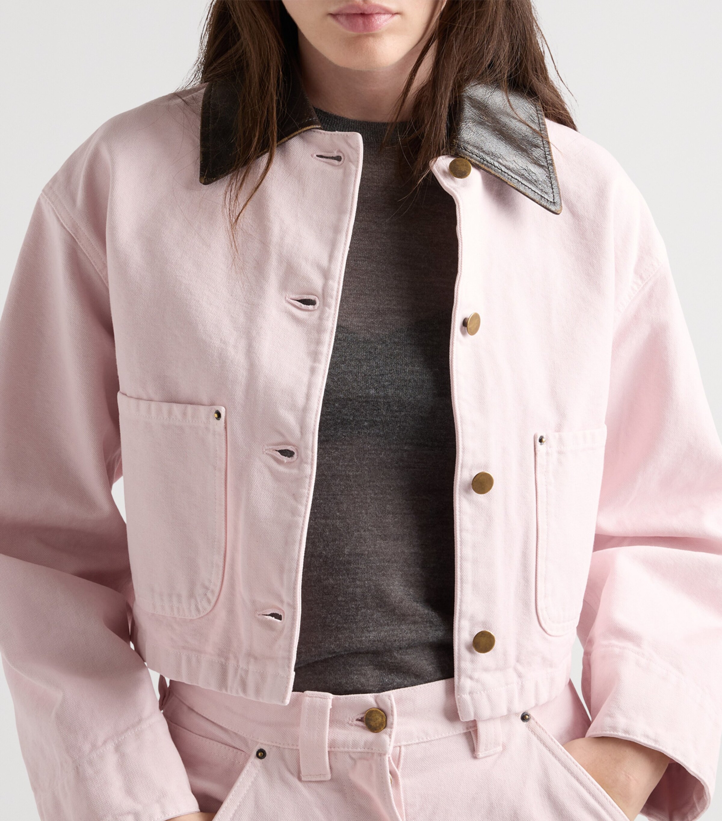 Prada Womens Cotton Canvas Cropped Jacket Image 3