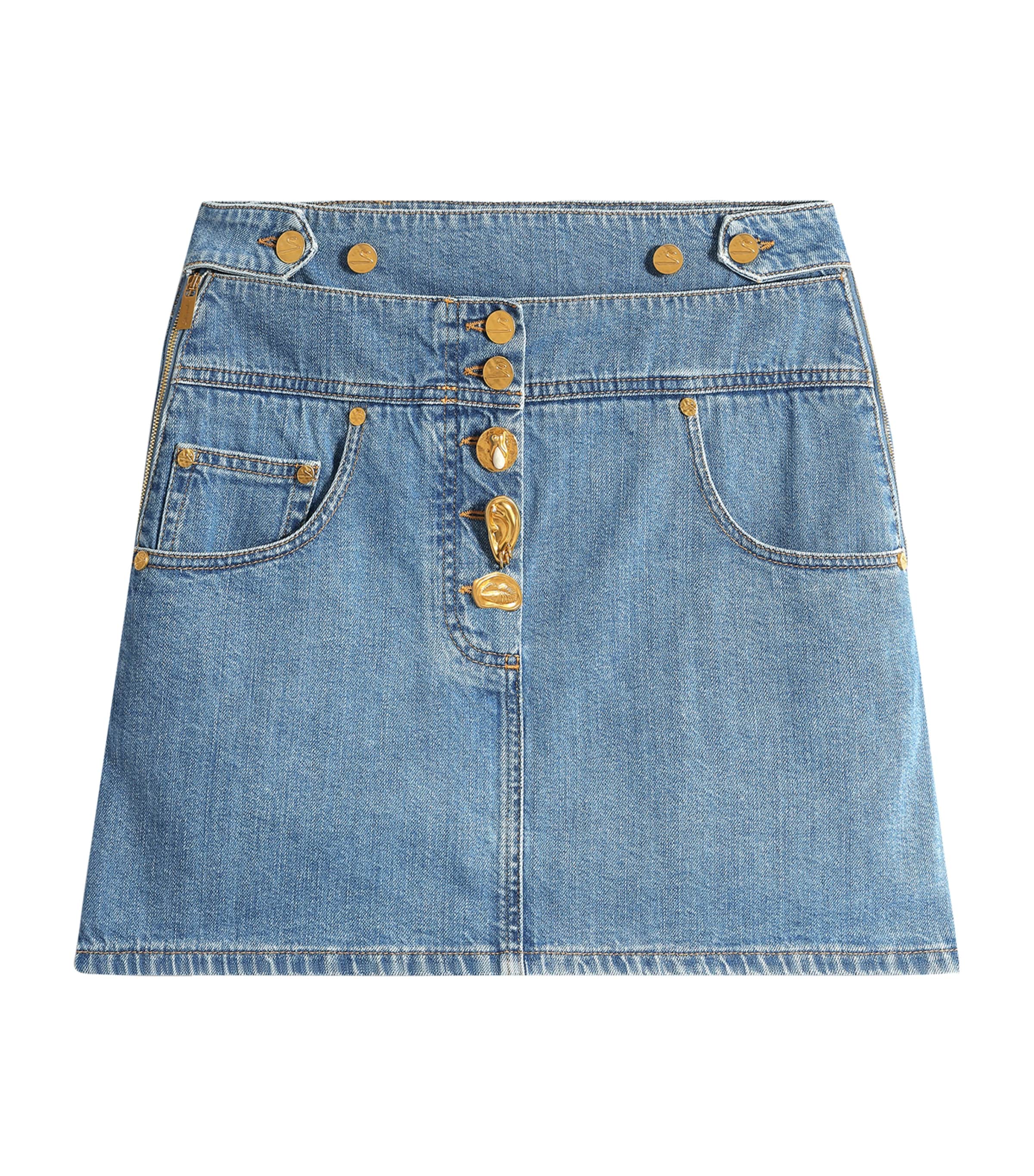 Denim Mini Skirt 700 BLUE Image 1