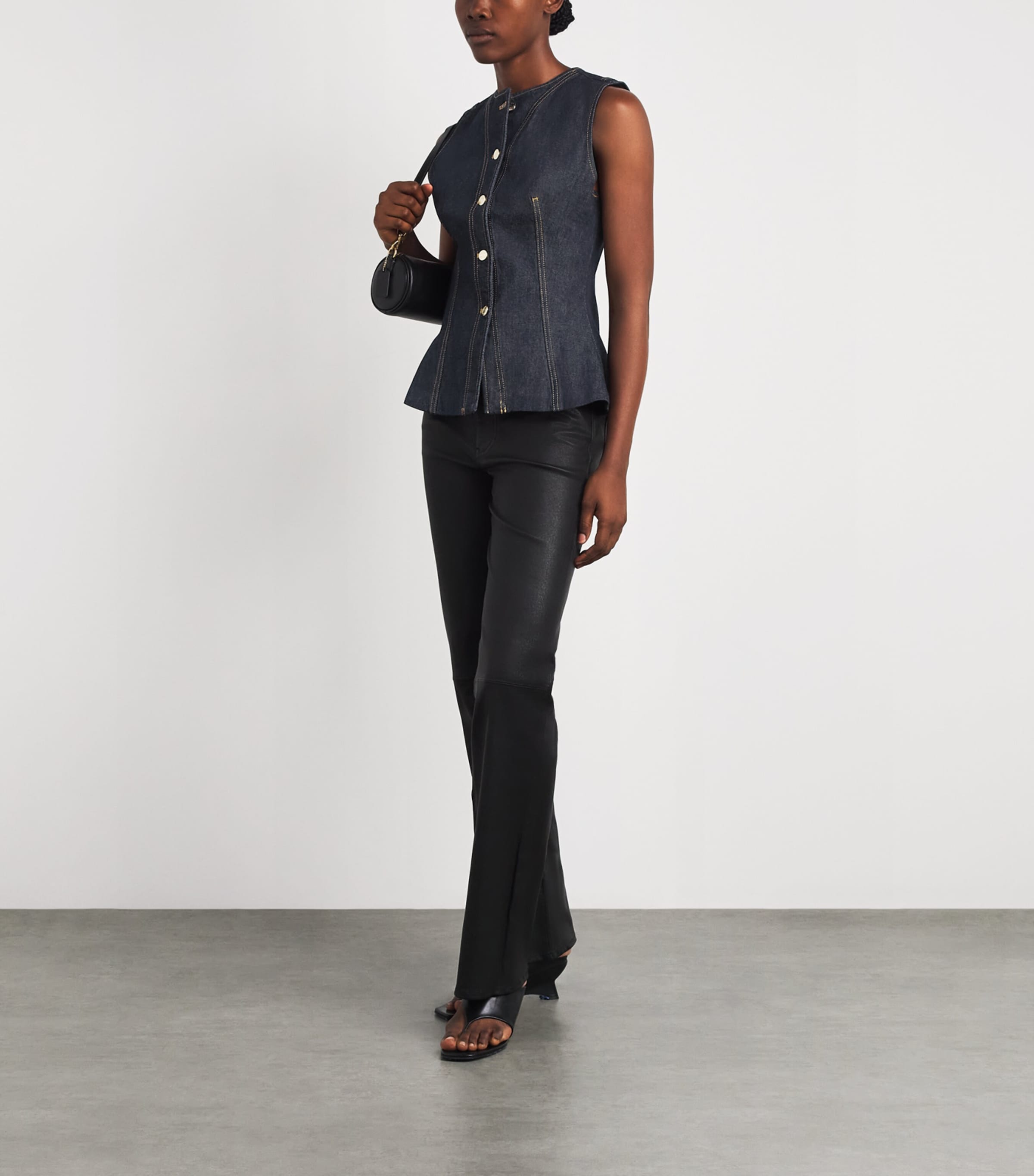 FRAME Womens The Form Denim Vest Rinse Image 2
