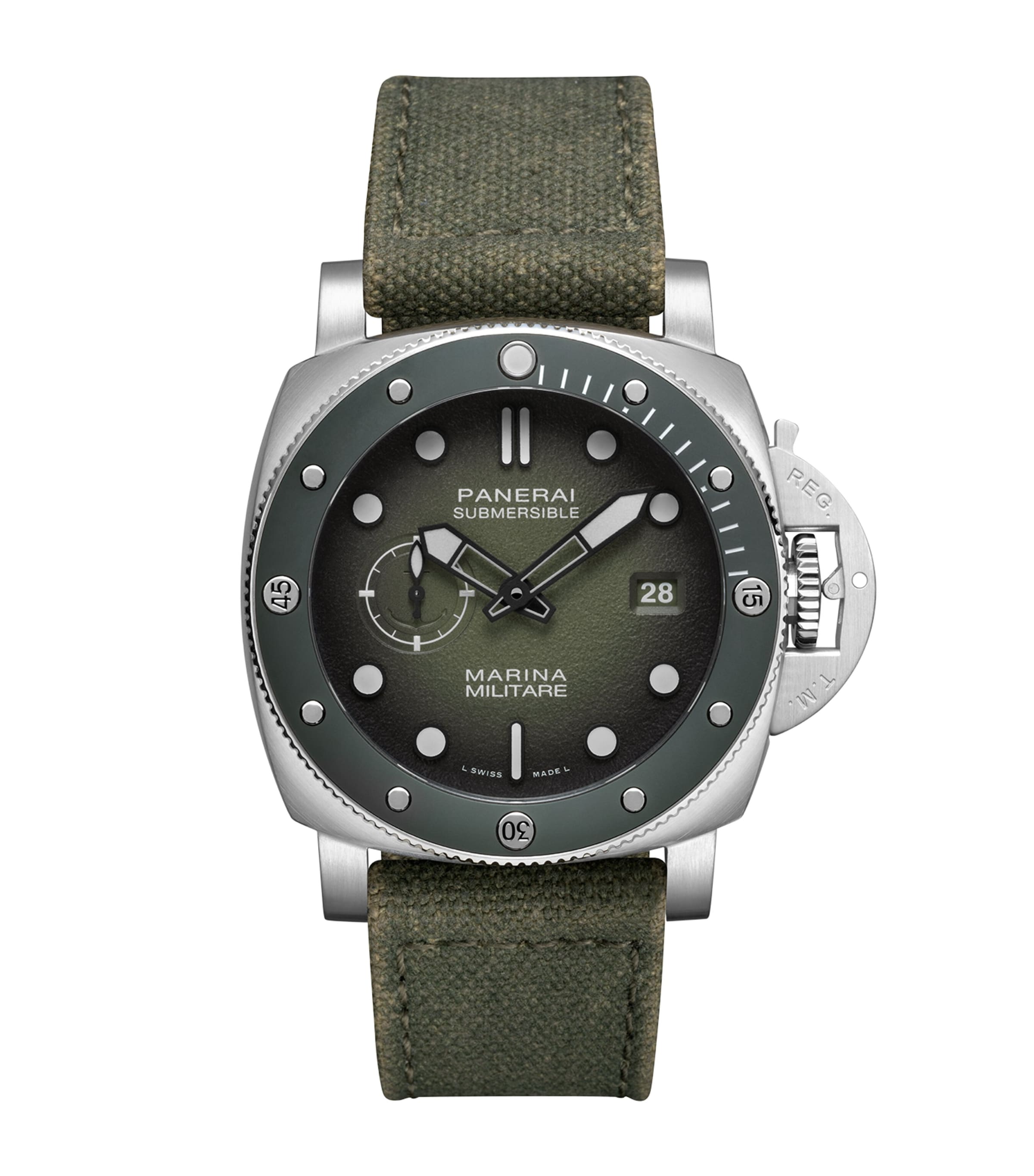 Stainless Steel Submersible Marina Militare Watch 44mm GREEN Image 1