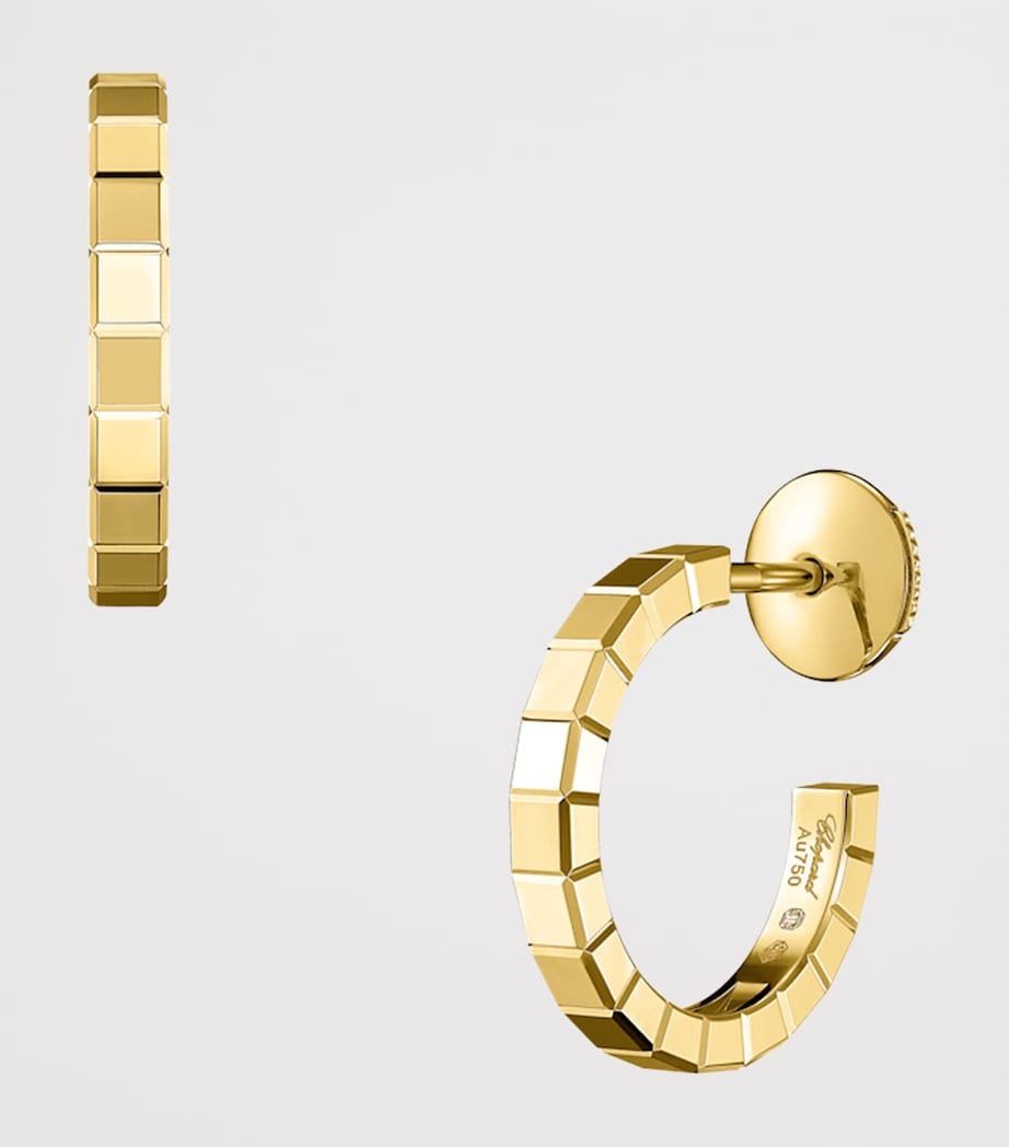 Small Yellow Gold Ice Cube Hoop Earrings 18K YELLOW GOLD Image 2