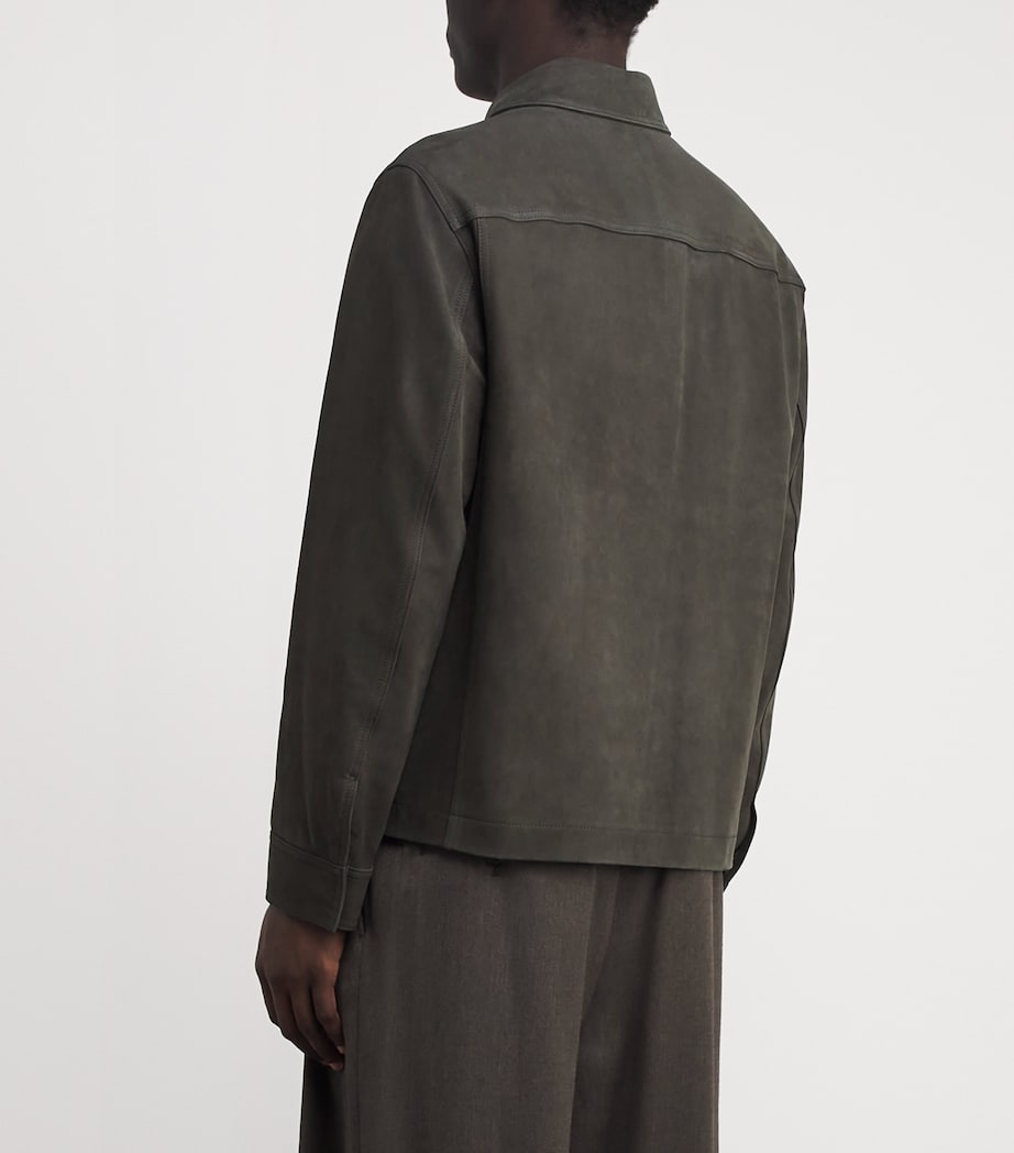 Nubuck Leather Trucker Jacket 966SYC SYCAMORE Image 4