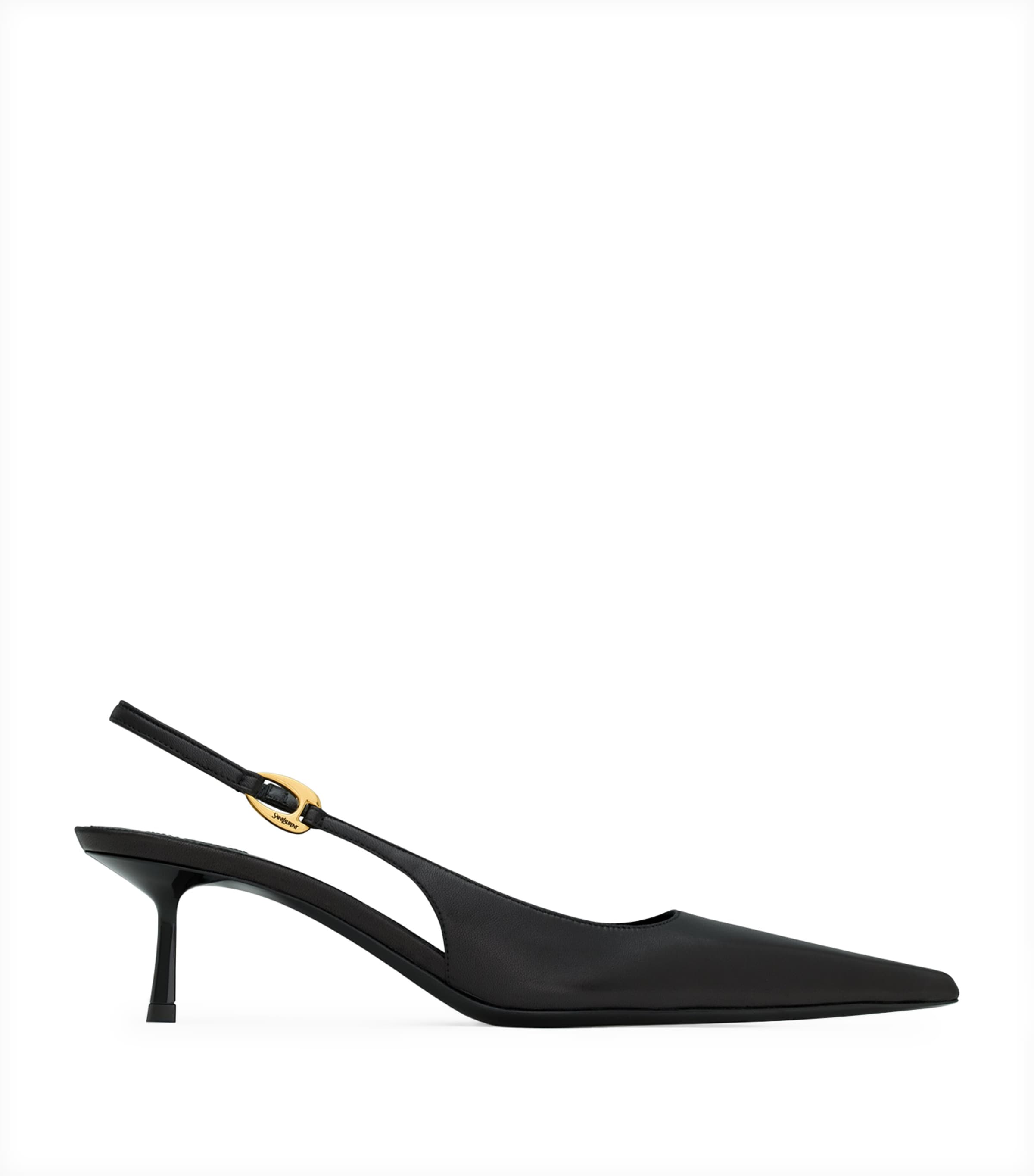 Saint Laurent Vendome Slingback Pumps In Smooth Leather In Black