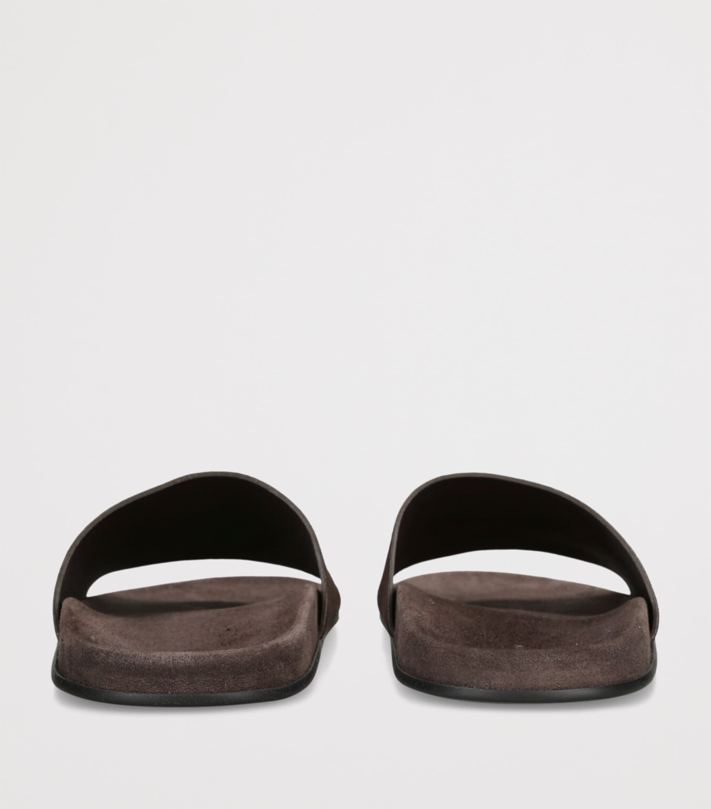 Hugh Suede Slides MID BROWN Image 2