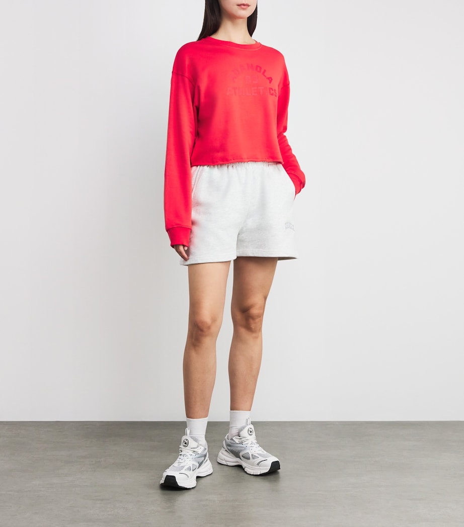 Cropped Raw-Hem Sweatshirt APPLE RED Image 2