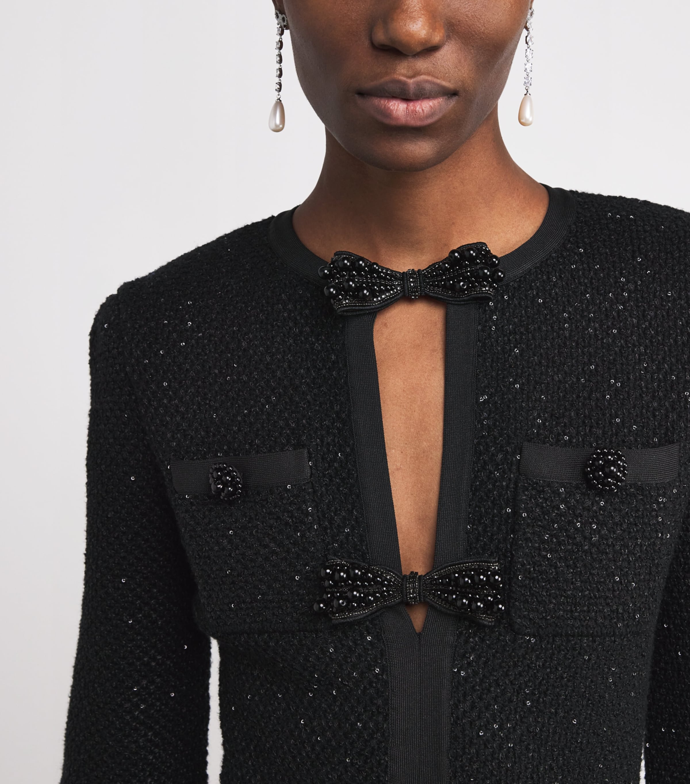 Sequinned Mini Dress BLACK Image 4