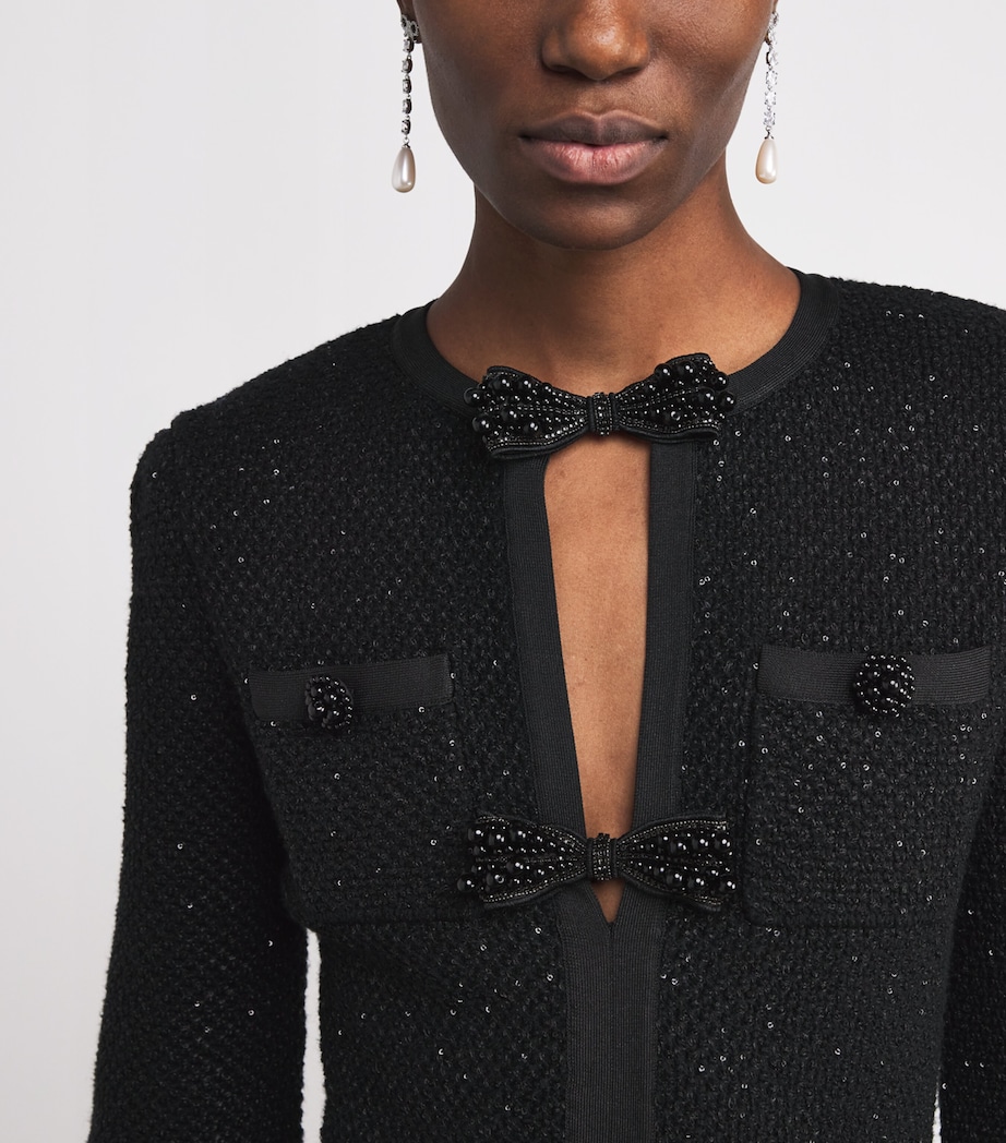 Sequinned Mini Dress BLACK Image 4