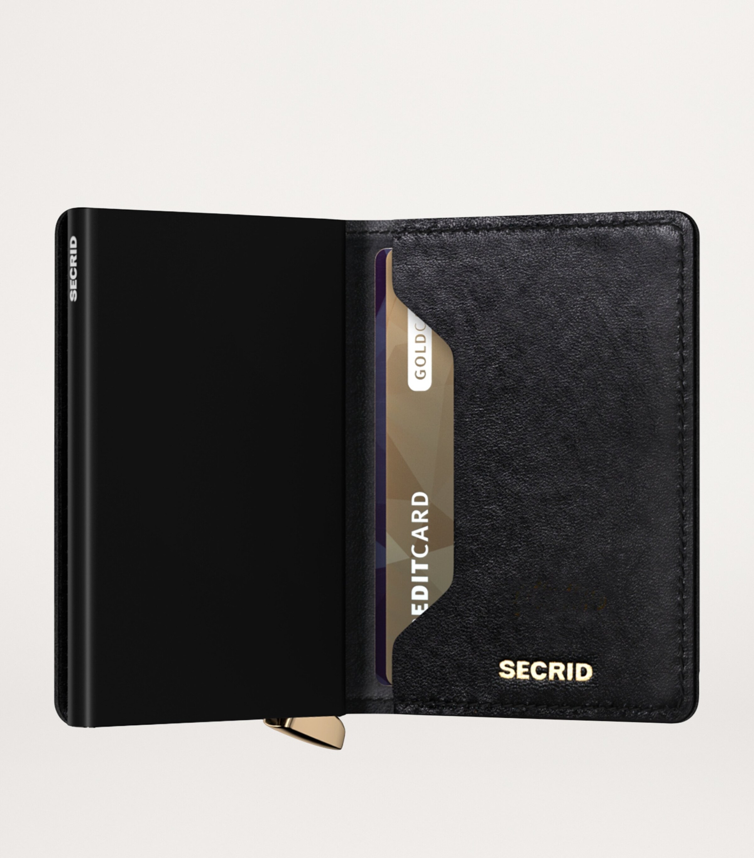 Leather Embossed Diamond Slimwallet BLACK Image 5