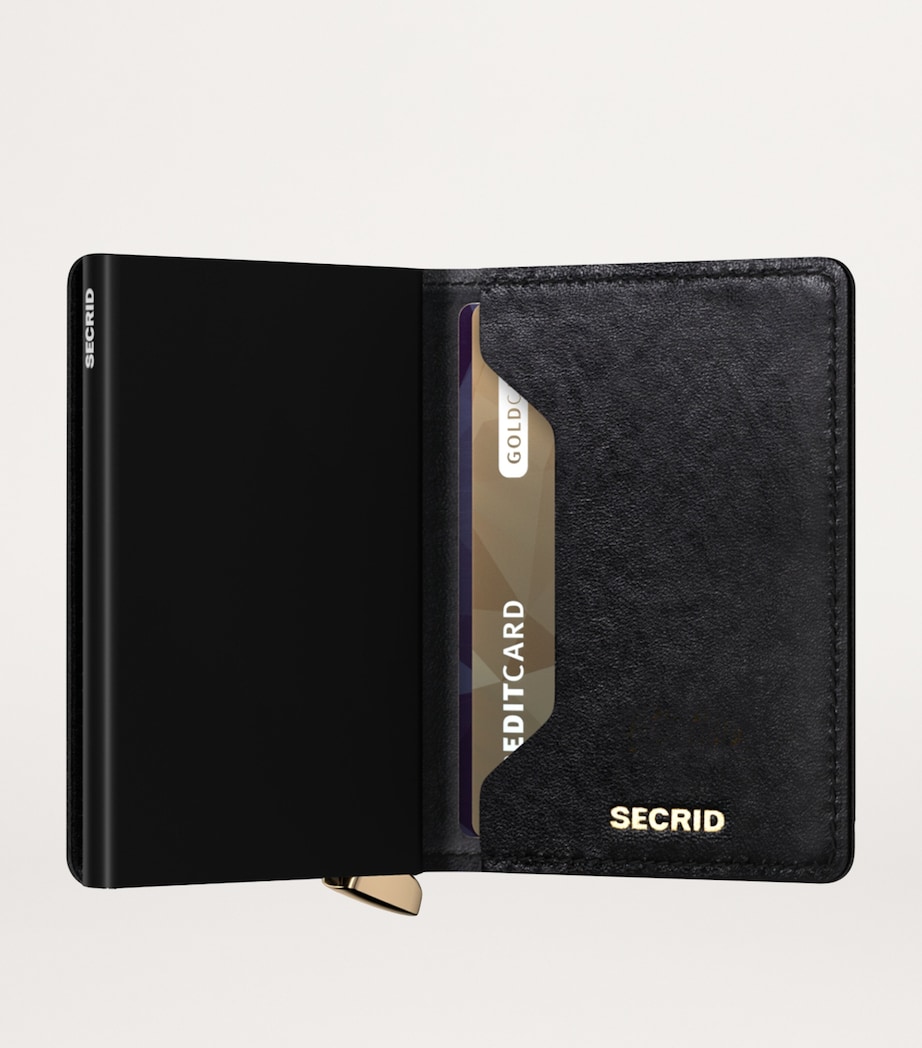 Leather Embossed Diamond Slimwallet BLACK Image 5